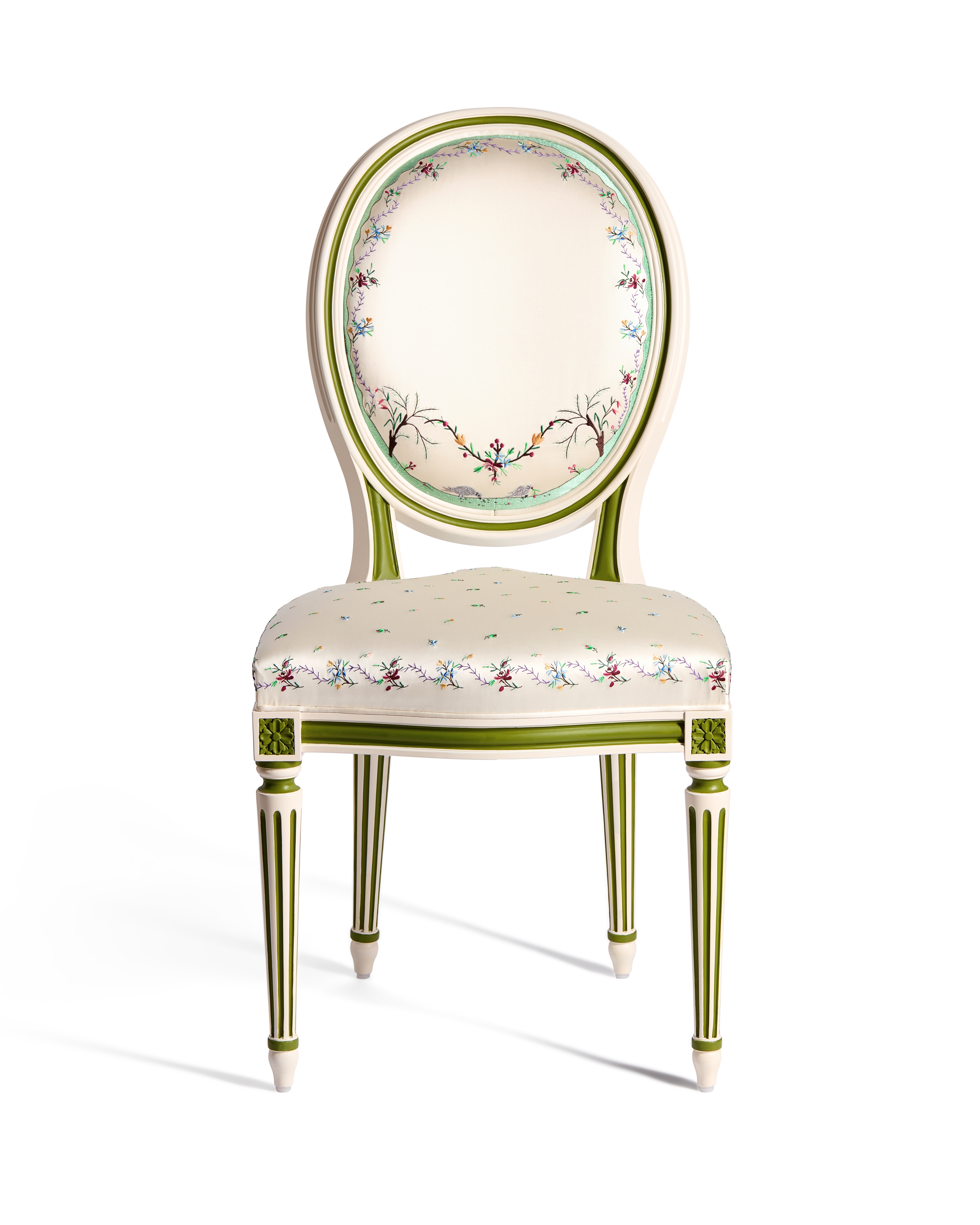 Anselm Reyle for Dior ディオール　カウンターチェア Medallion Chair Ecru Cotton Blend Embroidered with Multicolor
