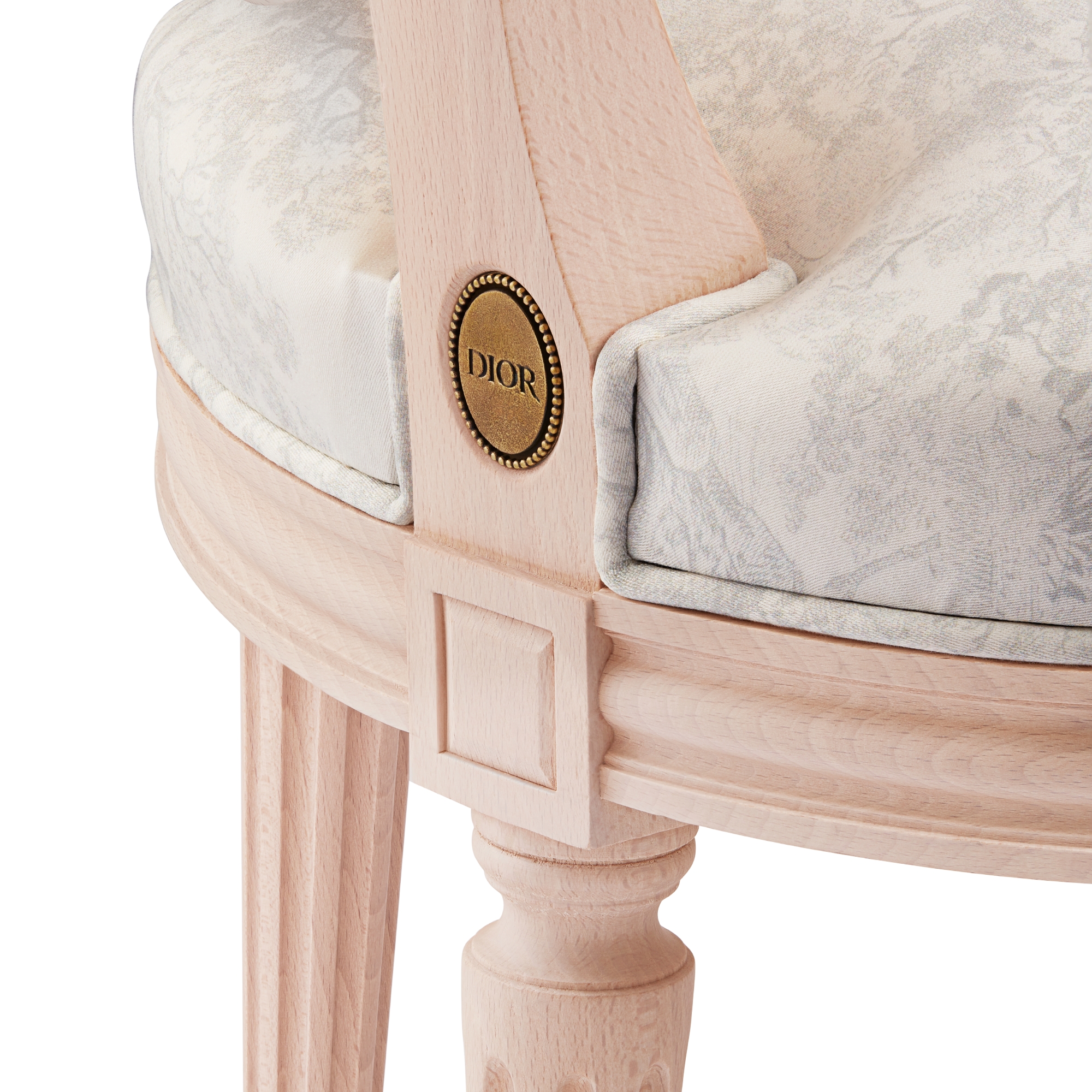 Medaillonstoel Ivoorkleurig Toile de Jouy-motief E09