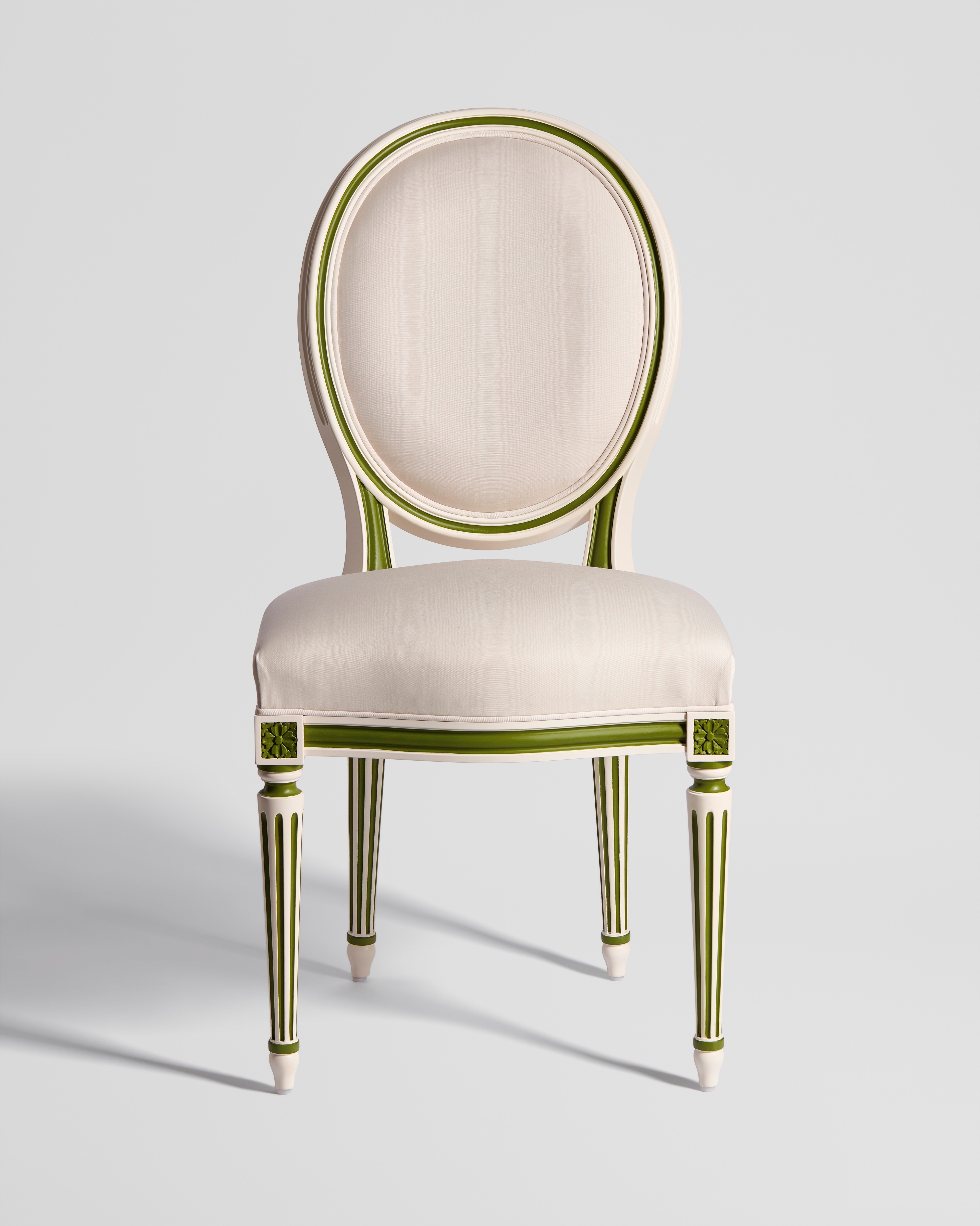 Silla medallón Mezcla de algodón beige Moiré E01