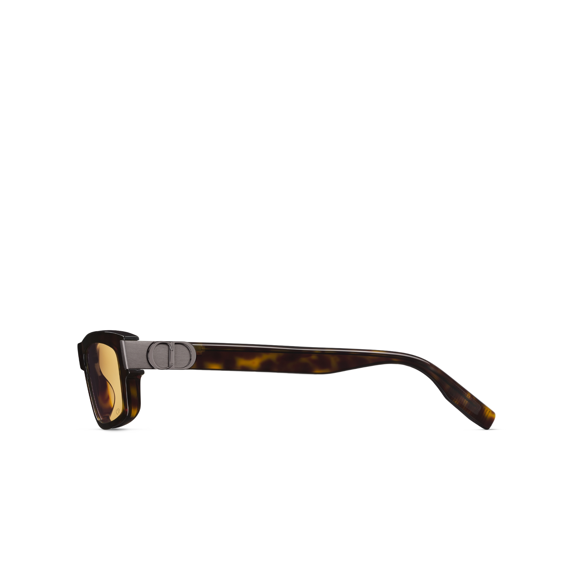 CD Icon S2I Brown Tortoiseshell-Effect Rectangular Sunglasses E02