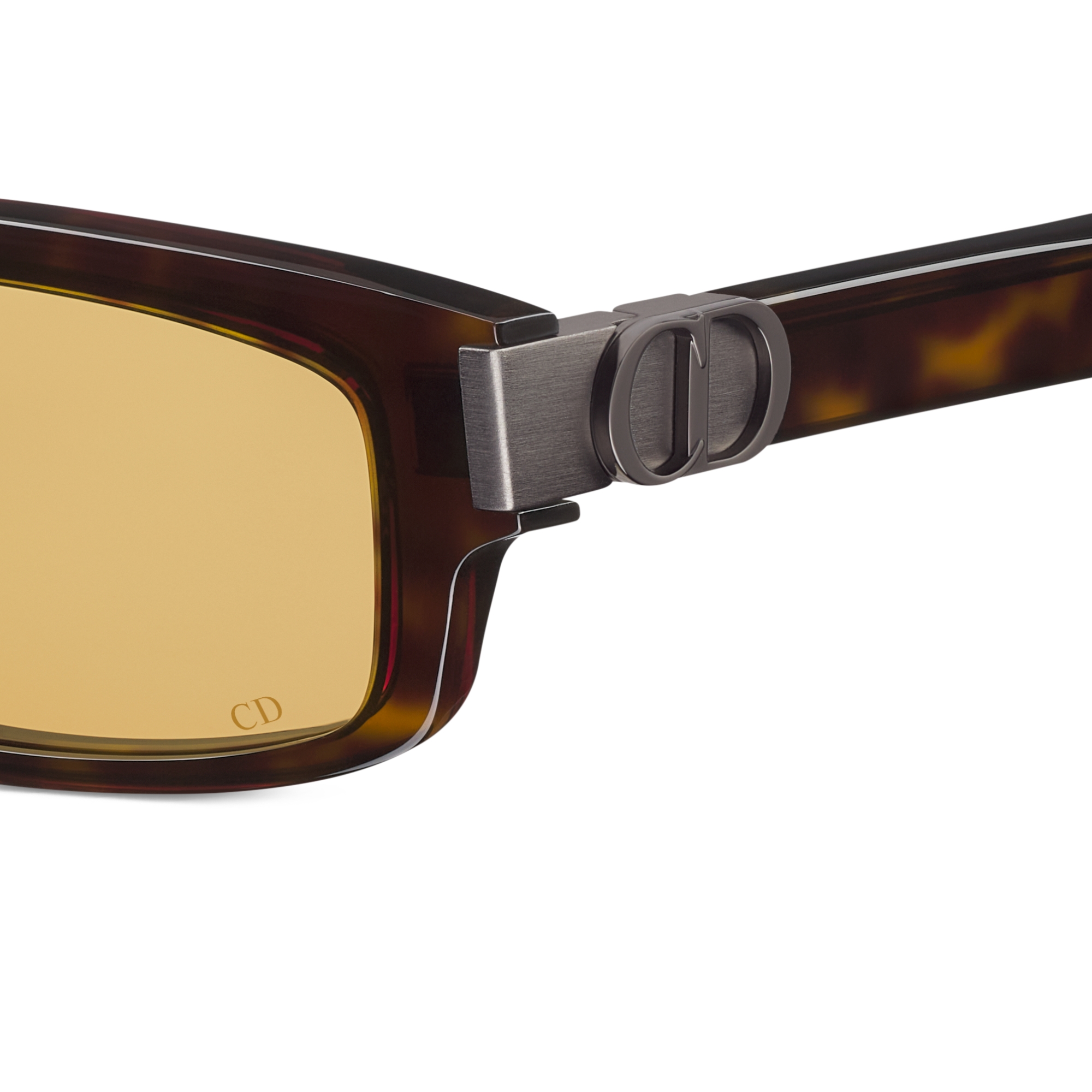 CD Icon S2I Brown Tortoiseshell-Effect Rectangular Sunglasses E09
