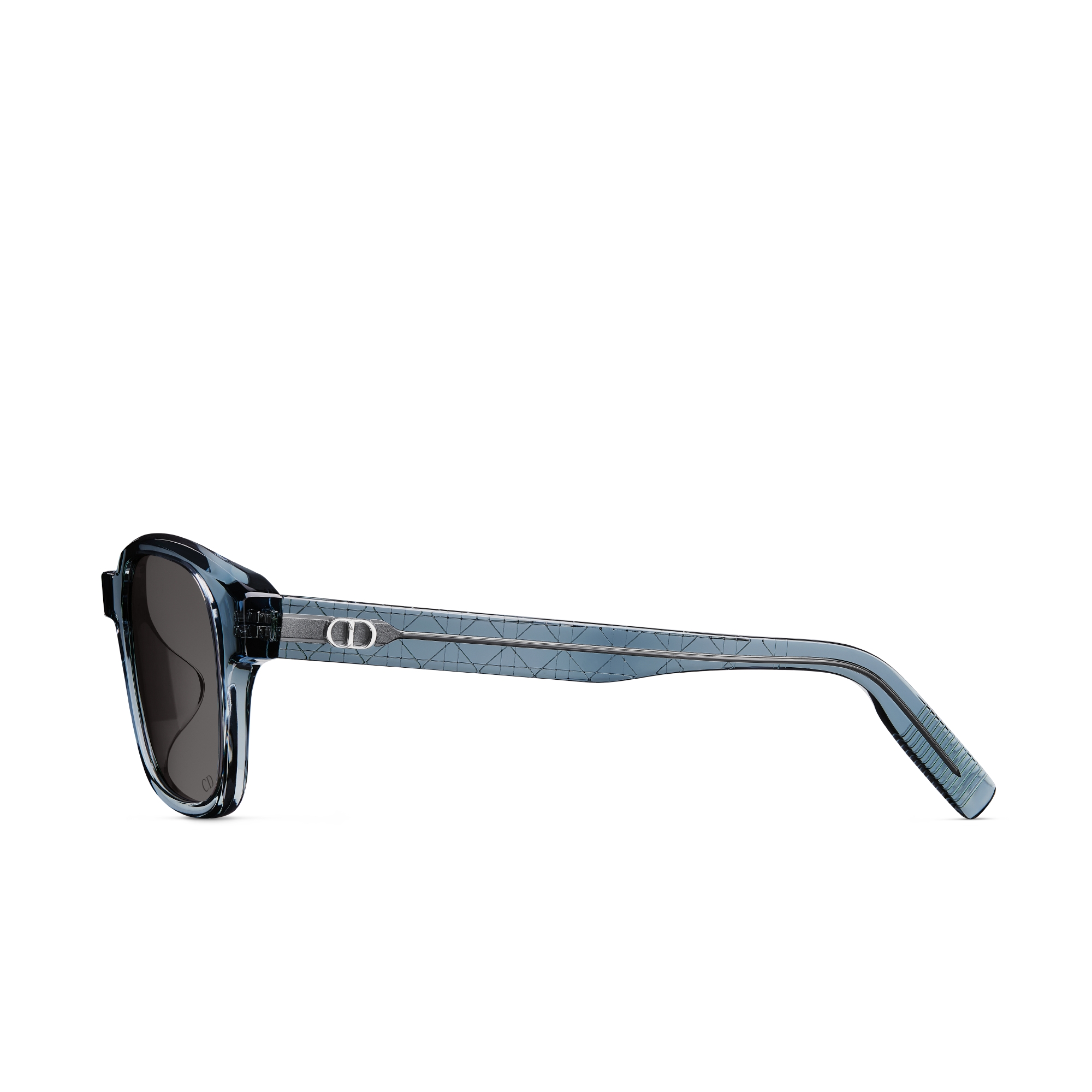 CD Icon S4F Transparent Blue Square Sunglasses E02