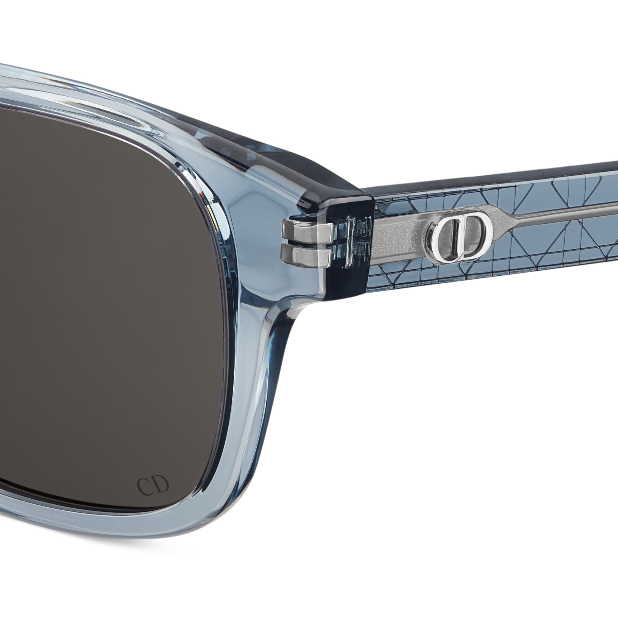 CD Icon S4F Transparent Blue Square Sunglasses E09