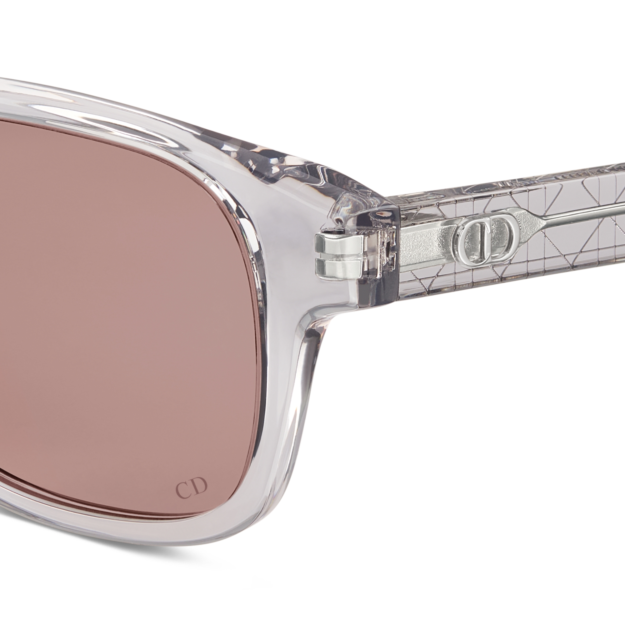 CD Icon S4F Transparent Gray Square Sunglasses E09