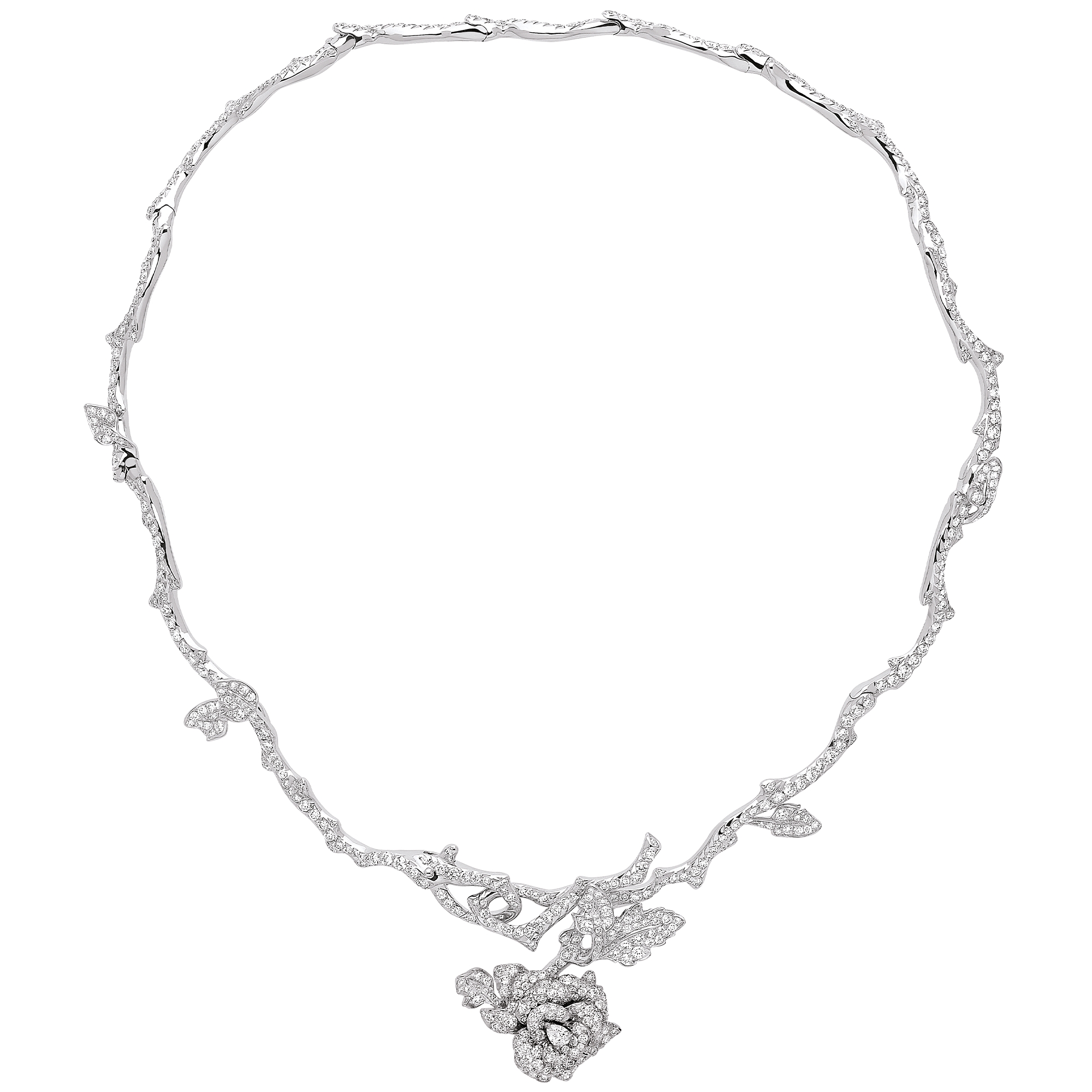 Rose Dior Bagatelle 項鏈 白金和鑽石 E01