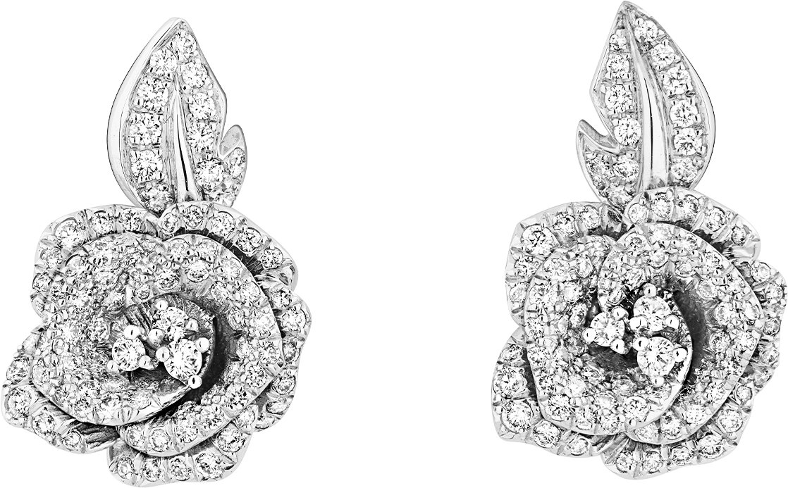 Brincos Rose Dior Bagatelle médios aria_frontView