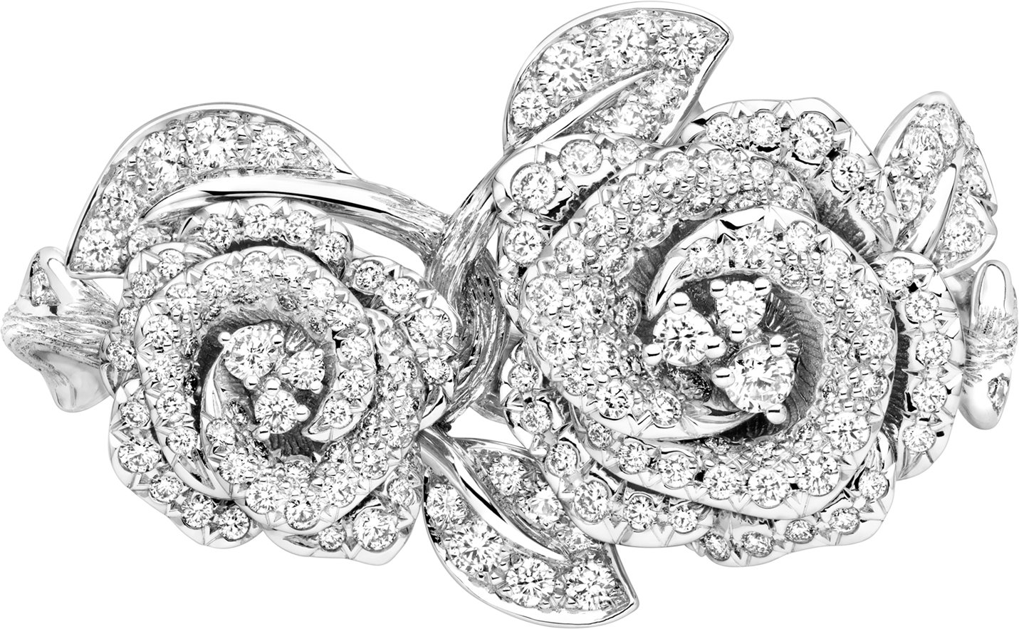 Large Rose Dior Bagatelle Double Ring Front view