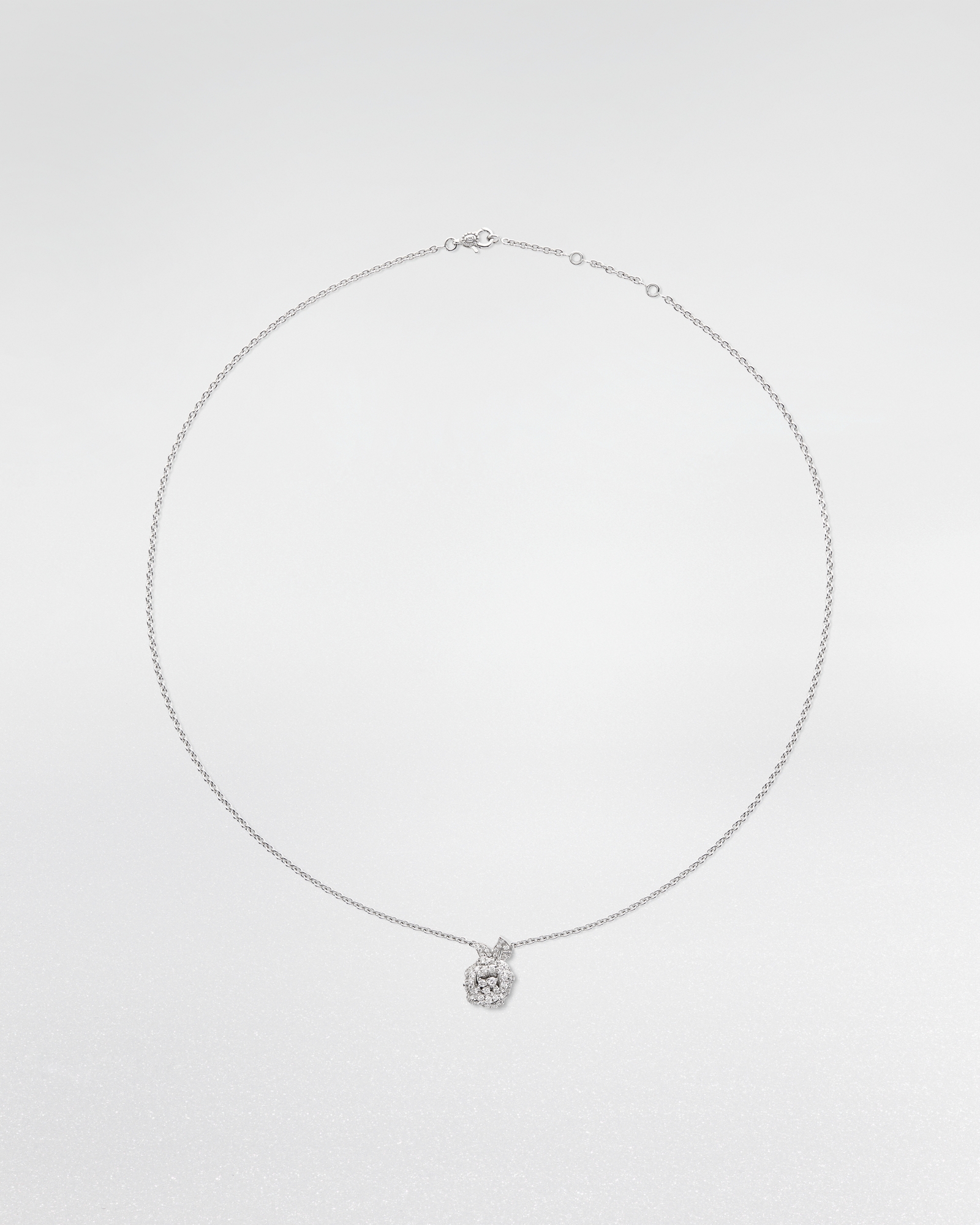 Rose Dior Bagatelle 小尺寸項鍊 白金和鑽石 E01