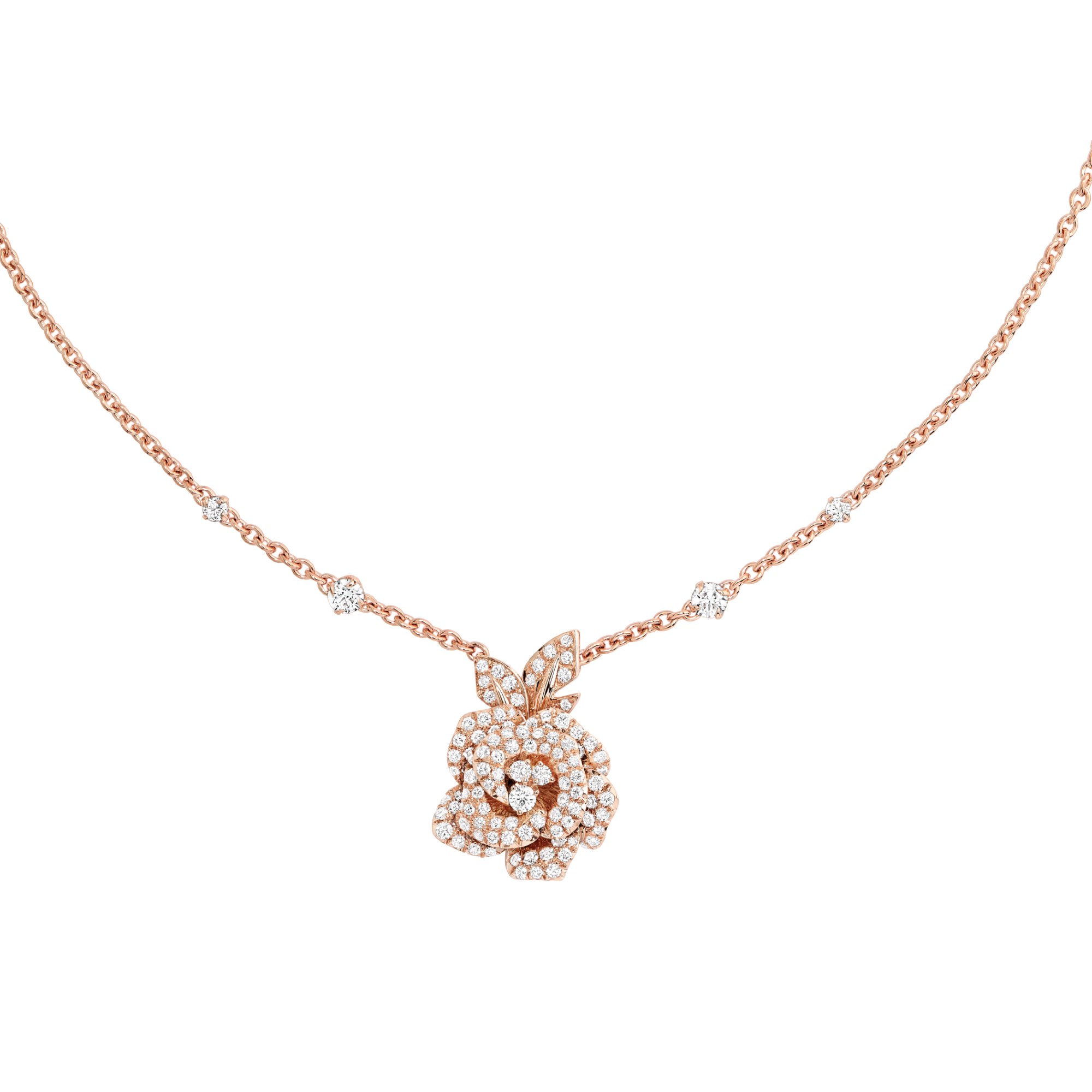 Rose Dior Bagatelle Necklace Pink Gold and Diamonds DIOR