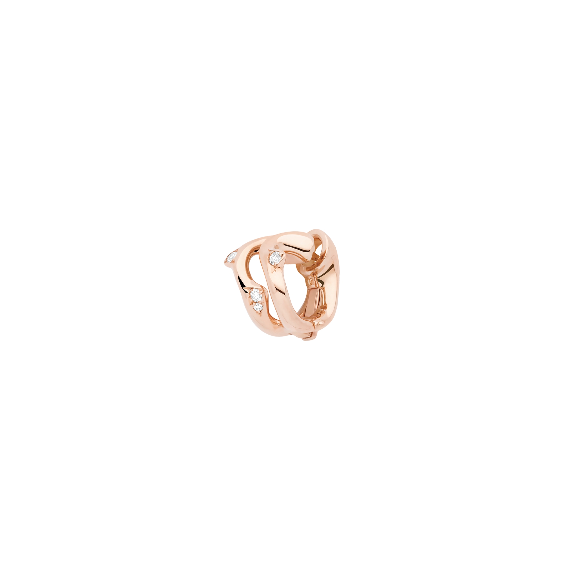 Bois de Rose Single Ear Cuff Pink Gold and Diamonds E04