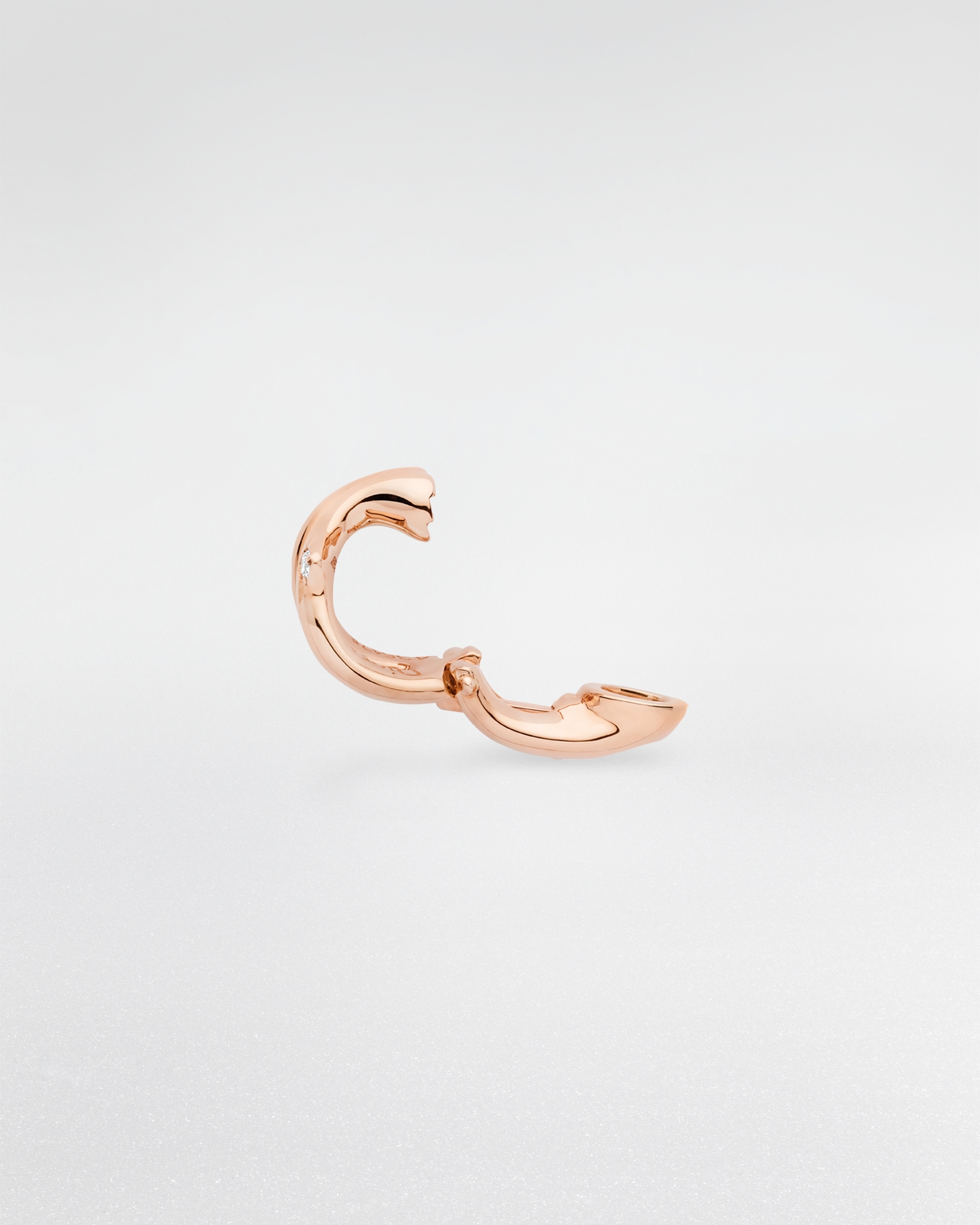 Bois de Rose Single Ear Cuff Pink Gold and Diamonds E02