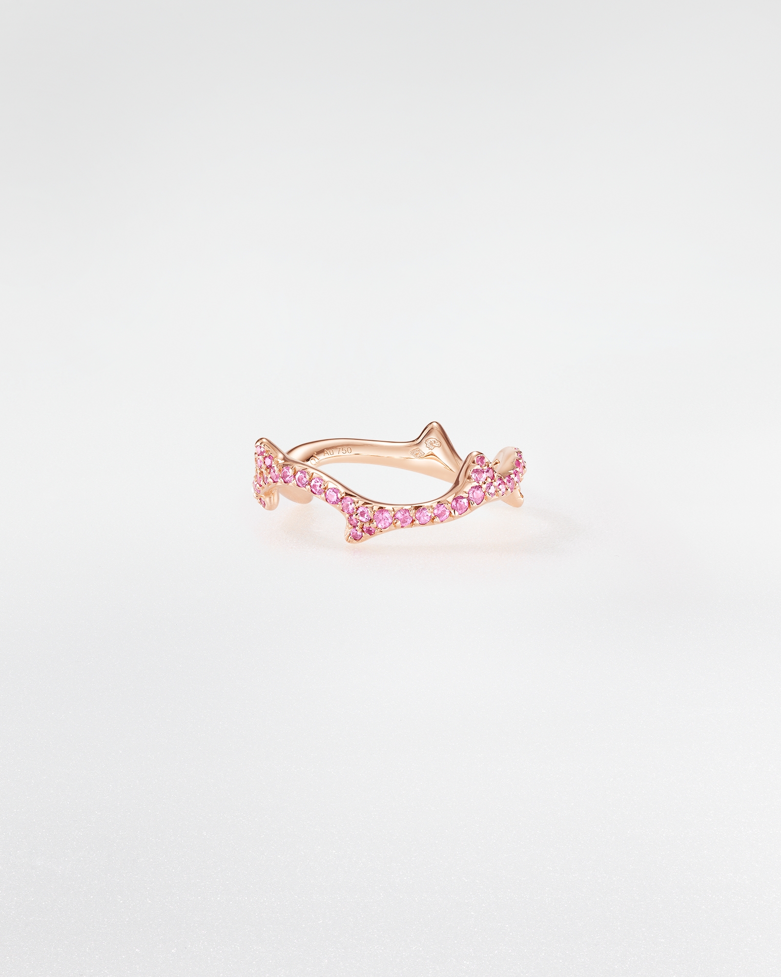 Bois de Rose Ring Rose Gold and Pink Sapphires E01