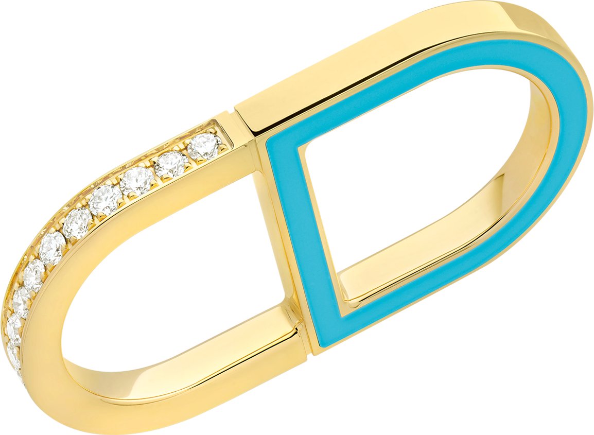 Color Dior Modular Necklace and Ring Yellow Gold, Diamonds and Lacquer ...