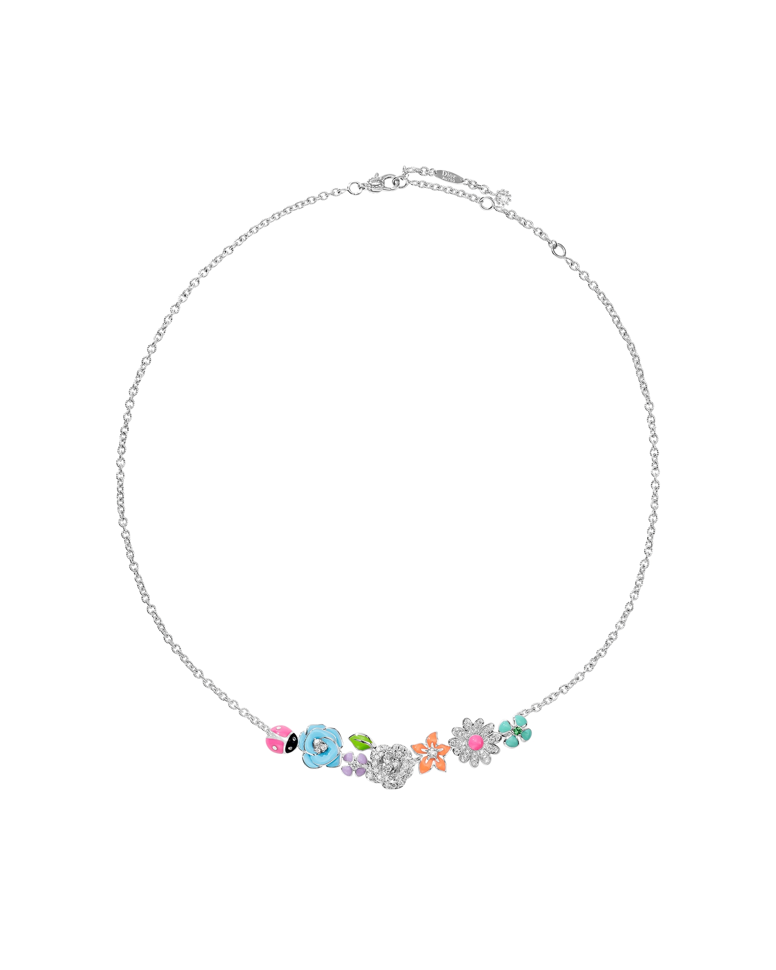 Diorette 목걸이 화이트골드 & 다이아몬드, 차보라이트, 래커 E01