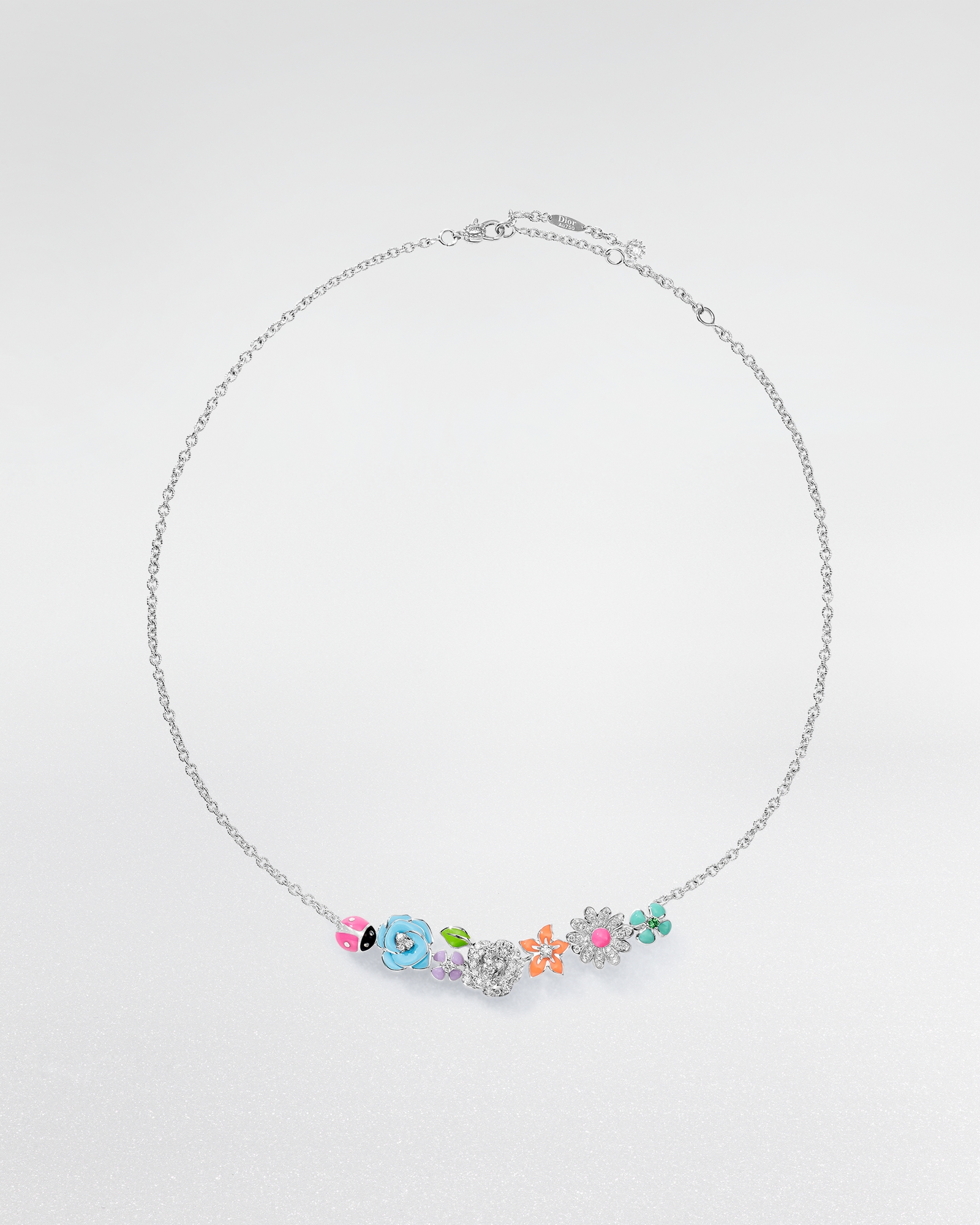 Diorette 項鍊 白金、鑽石、沙弗萊石榴石和亮漆 E01