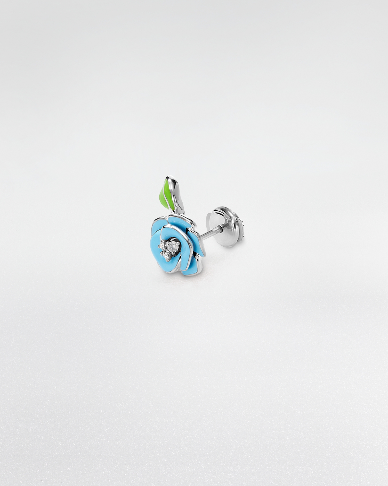 Diorette Single Earring White Gold, Diamonds and Lacquer E02