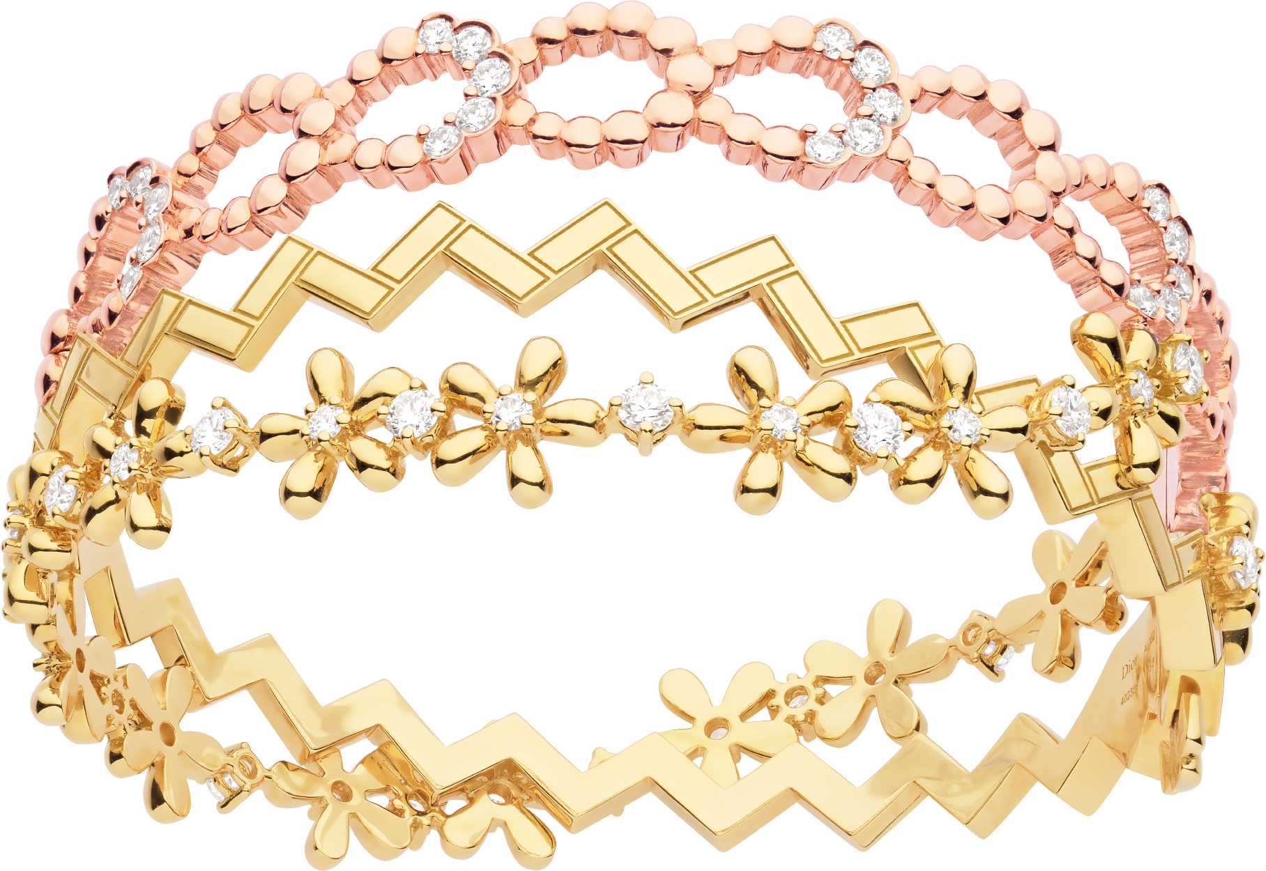 DIOR ネックレス ピンクゴールド Christian Dior CD リボン 喜平