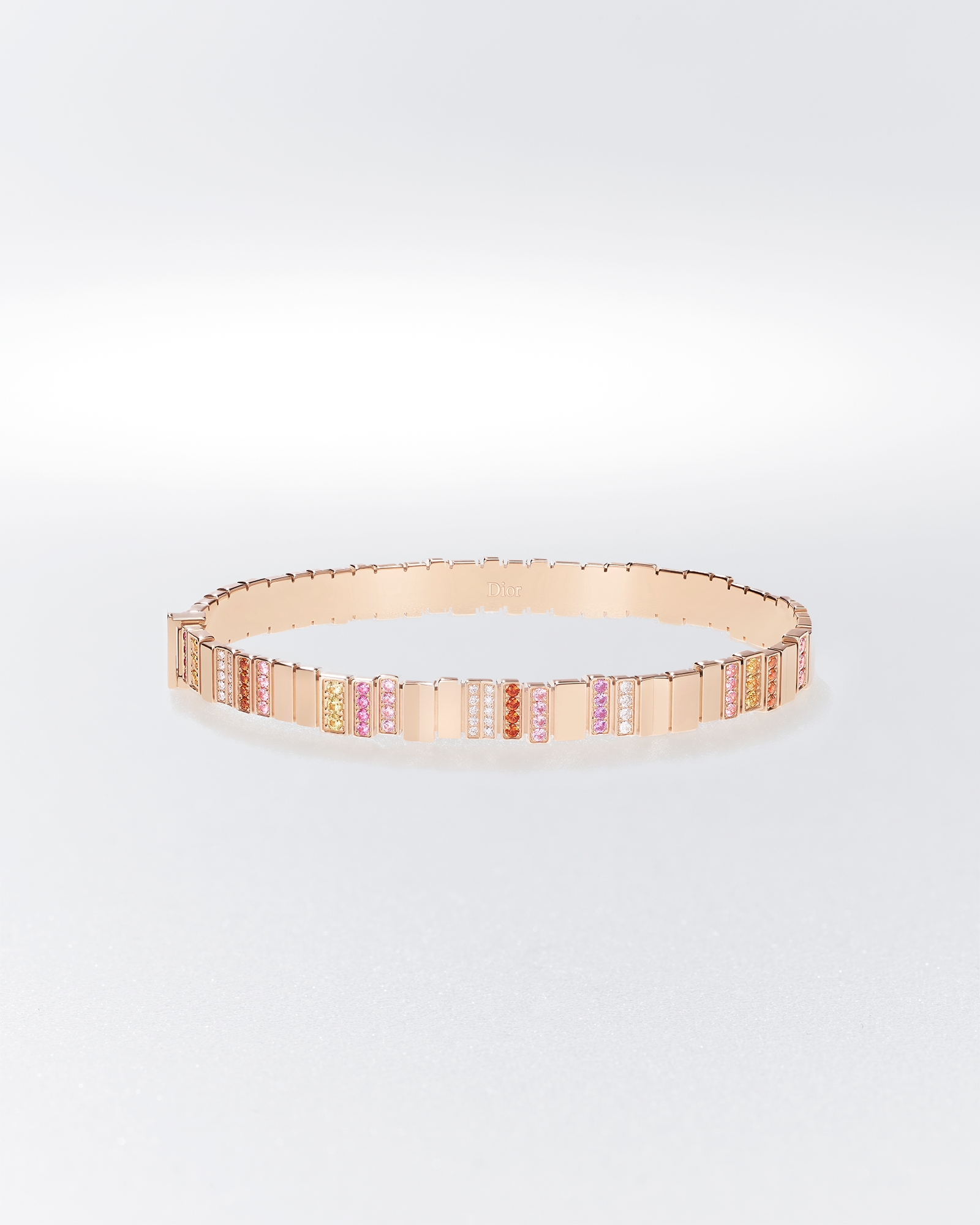 GEM DIOR Bracelet Pink Gold, Diamonds, Pink and Yellow Sapphires, Pink Rubies and Spessartite Garnets E01