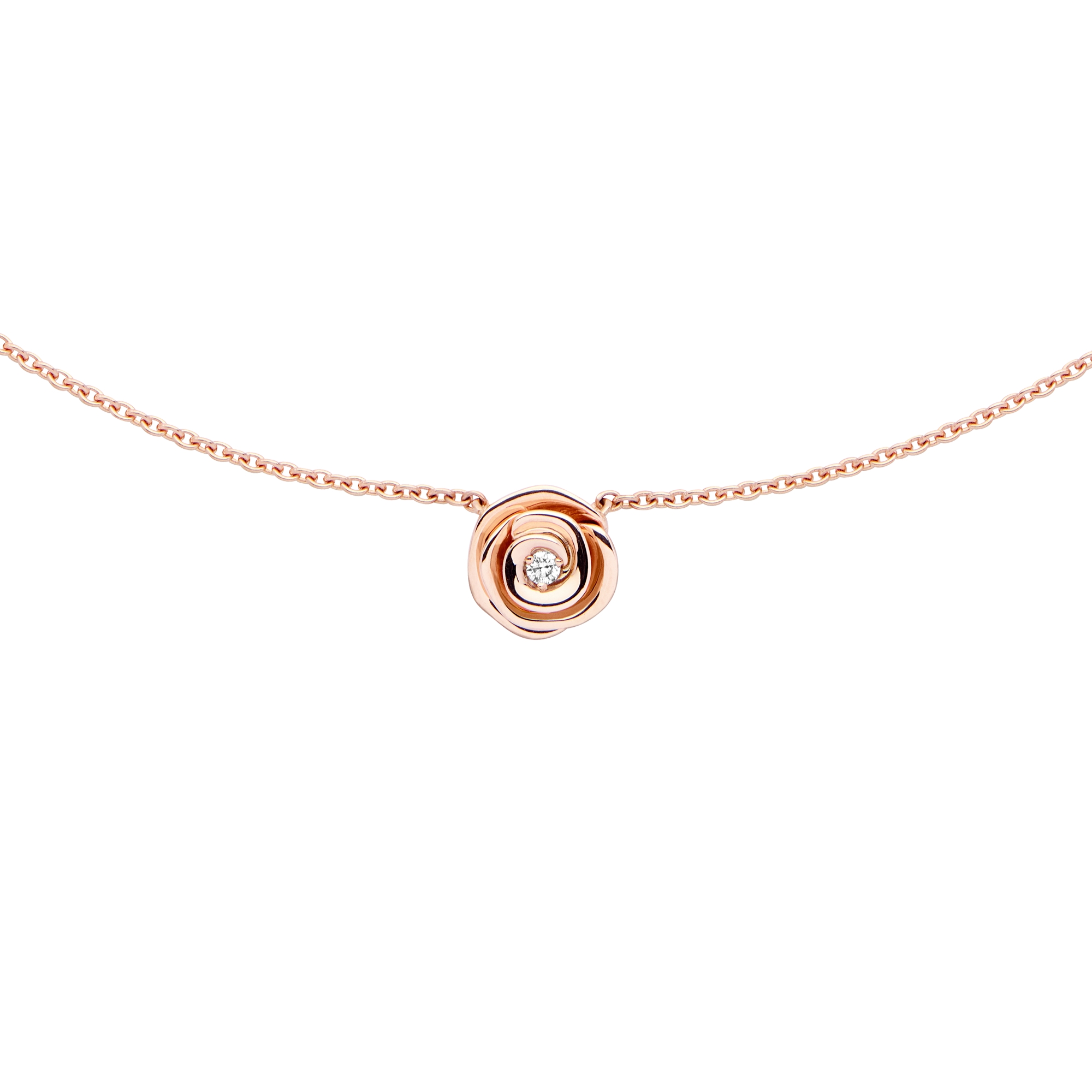 DIOR Small Rose Dior Couture Necklace Pink Gold And Diamonds Women