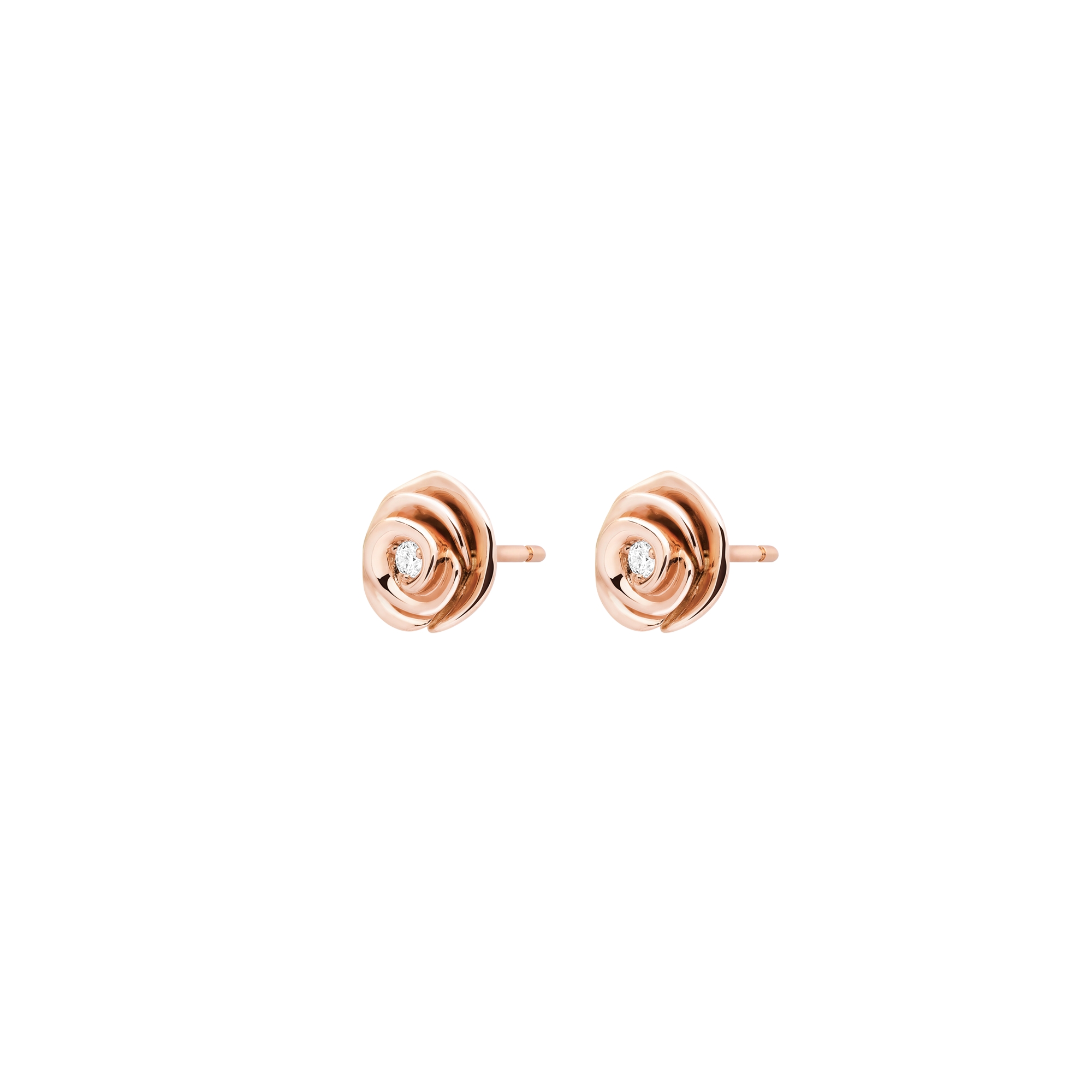 Boucles d'oreilles Rose Dior Couture Petit Modèle Or rose et diamants E04