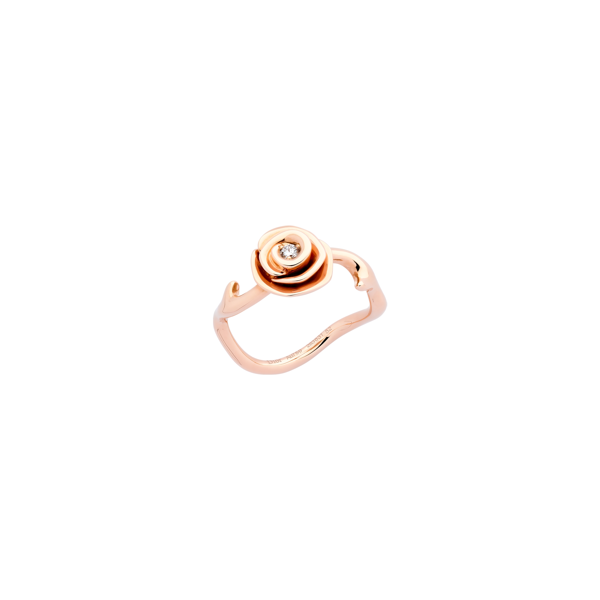 Small Rose Dior Couture Ring Pink Gold and Diamonds E04