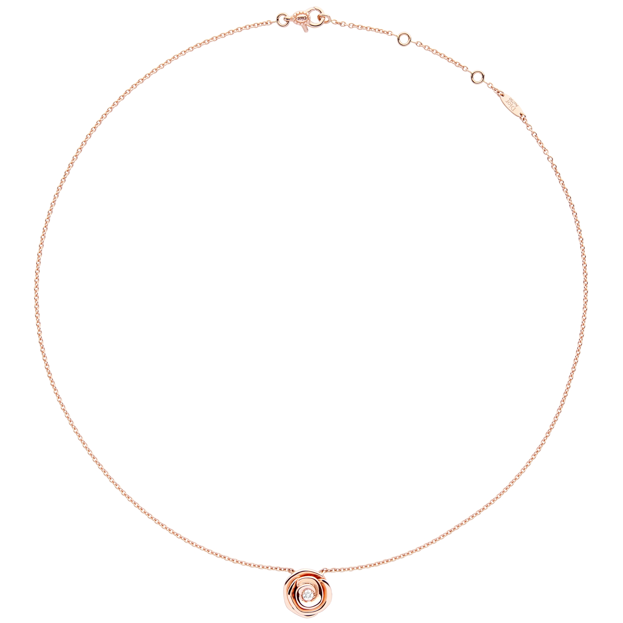 Lange Rose Dior Couture Halskette Roségold und Diamanten E01