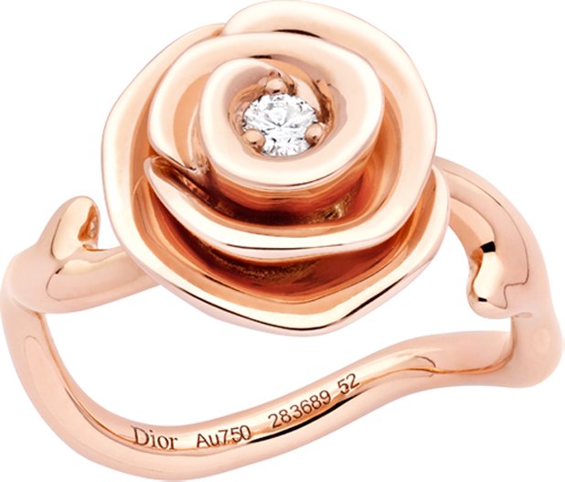 Large Rose Dior Couture Ring Front view