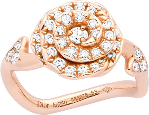Large Rose Dior Couture Ring Front view