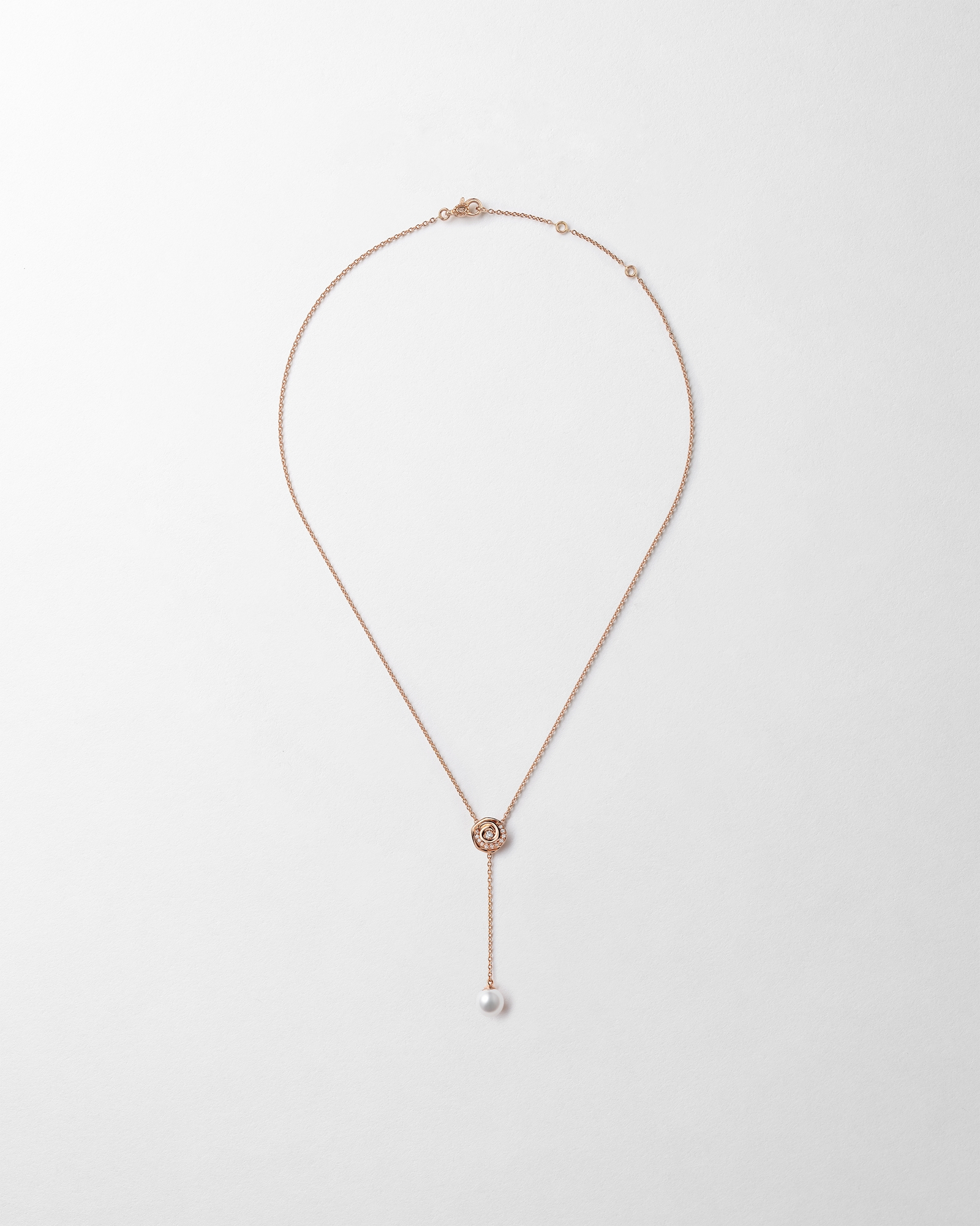 Small Rose Dior Couture Necklace Pink Gold, Diamonds and Akoya Pearl ...