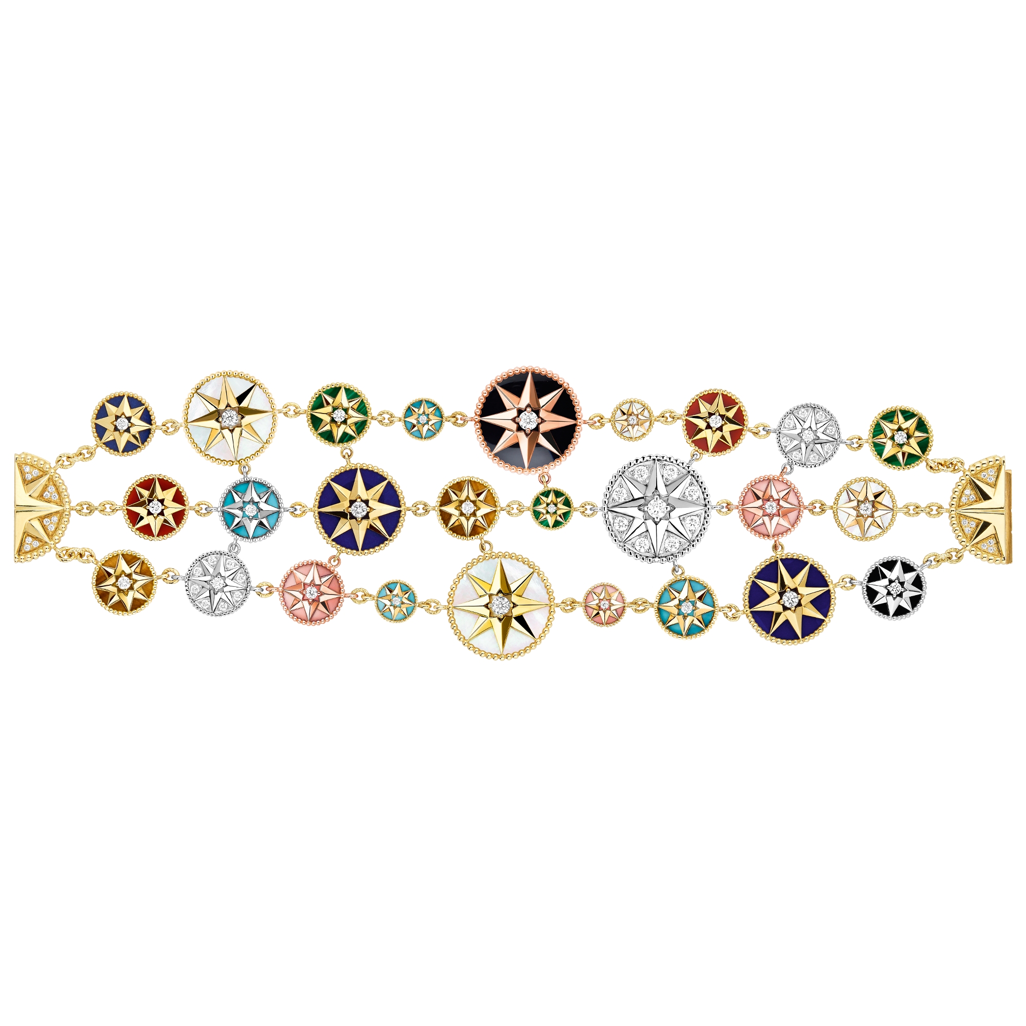 Alliance diamants demi tour Or rose Rail large demi tour