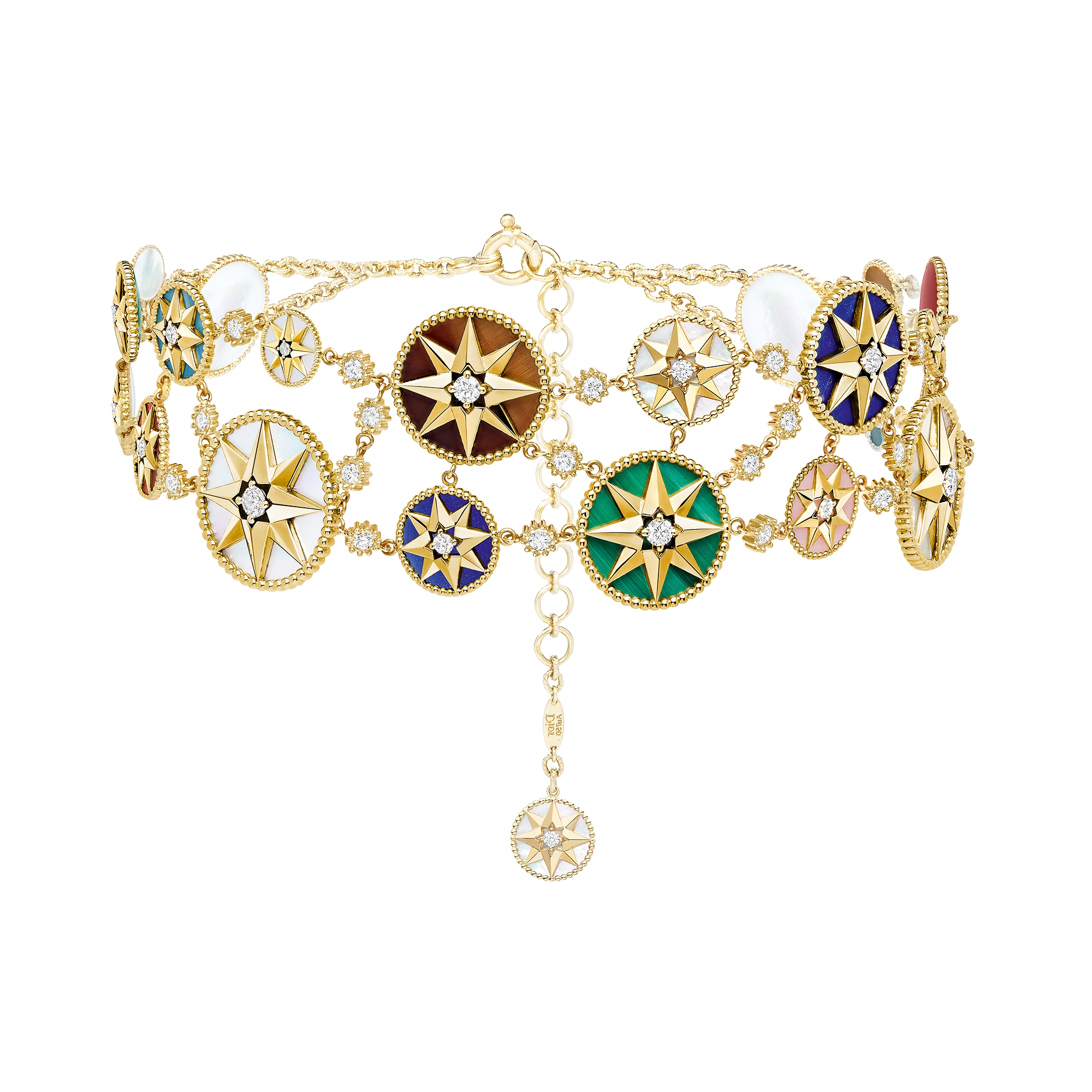 Rose Des Vents 頸鍊 黃金、玫瑰金、白金、鑽石和寶石 E01