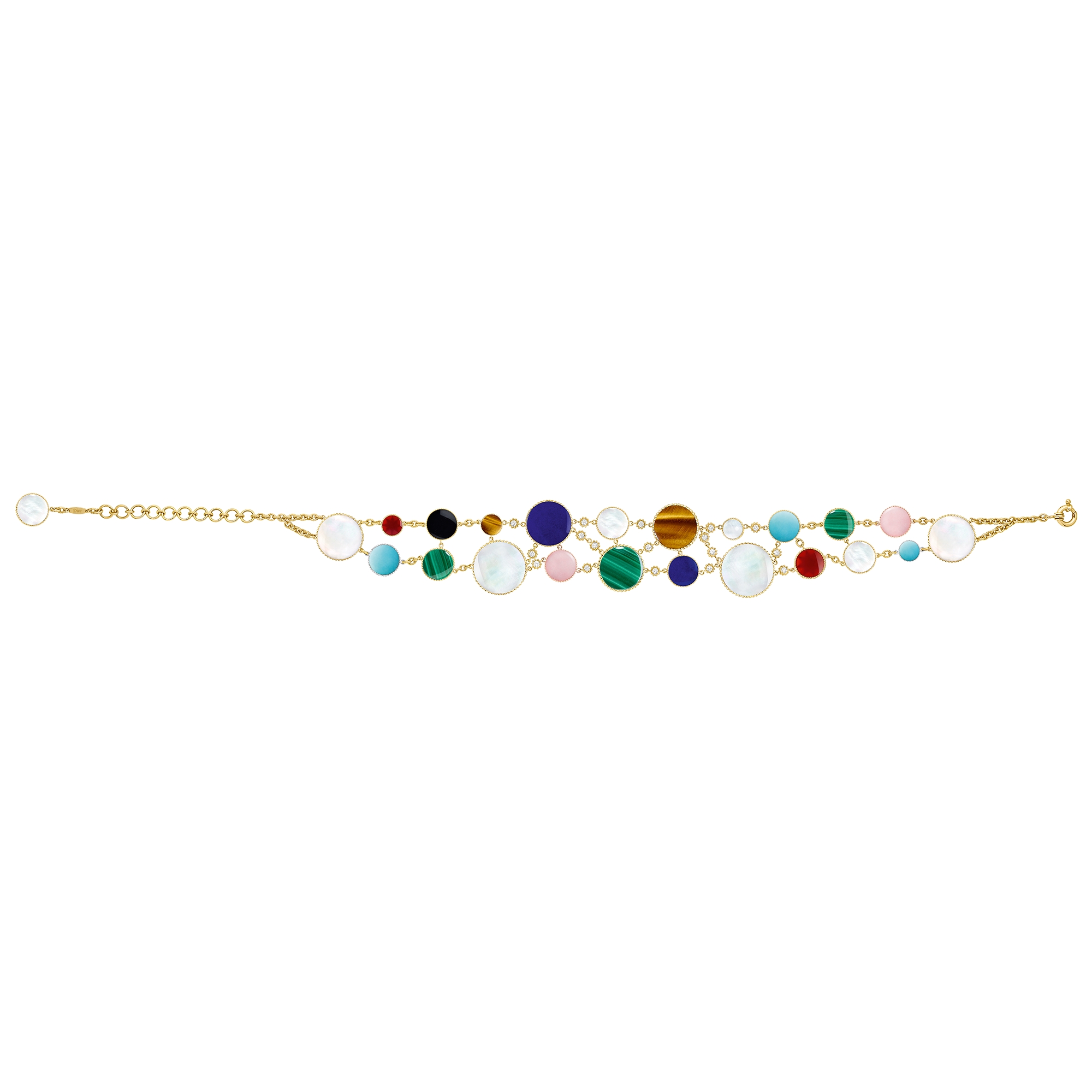 Rose des Vents Choker Yellow, Pink and White Gold, Diamonds and Gemstones E09