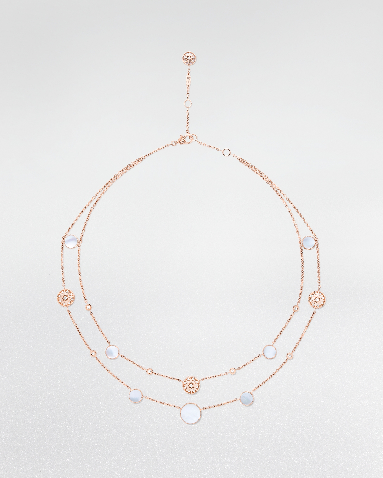 Rose des Vents Necklace Pink Gold, Diamonds and Mother-of-Pearl E07