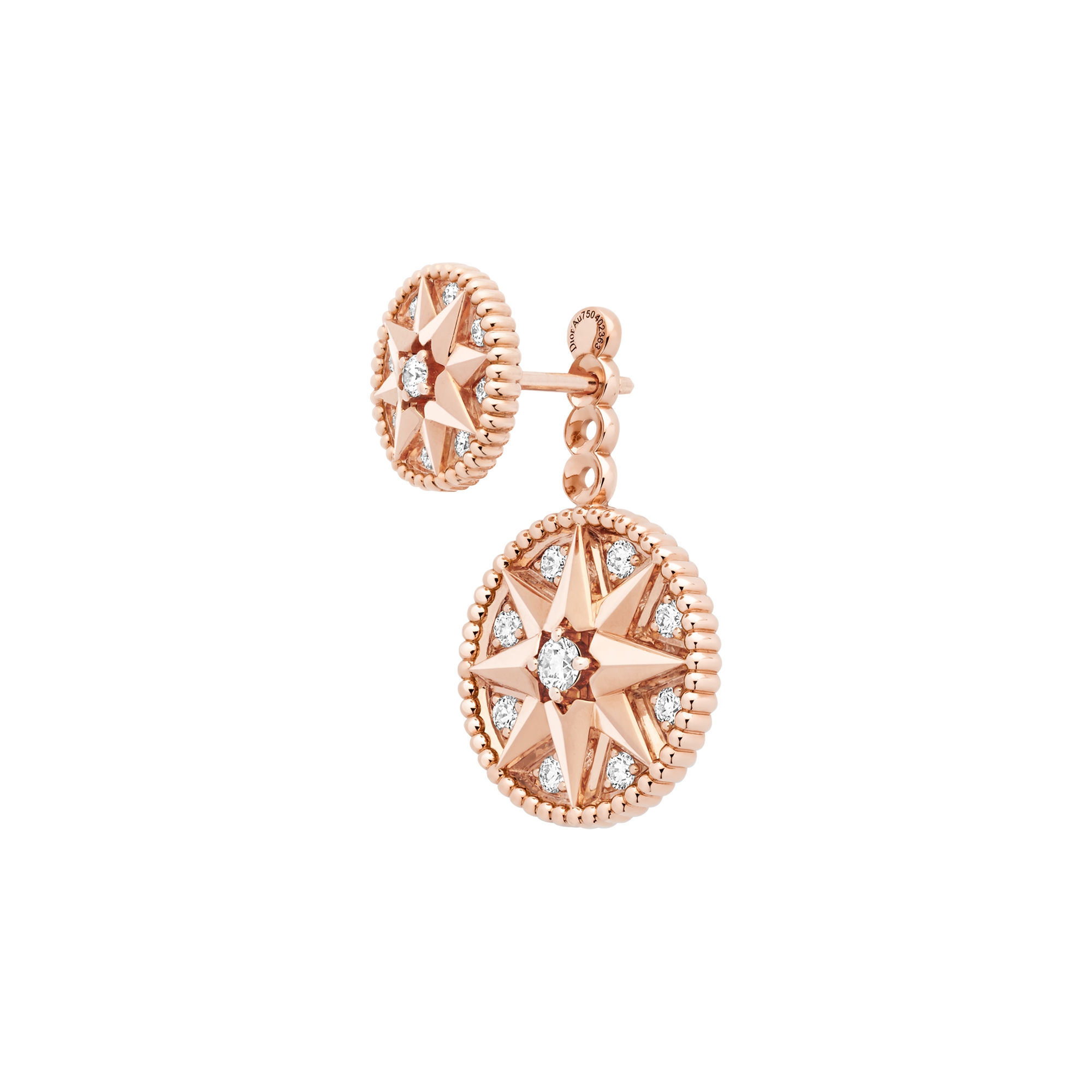 Rose des Vents Single Earring Pink Gold and Diamonds E04