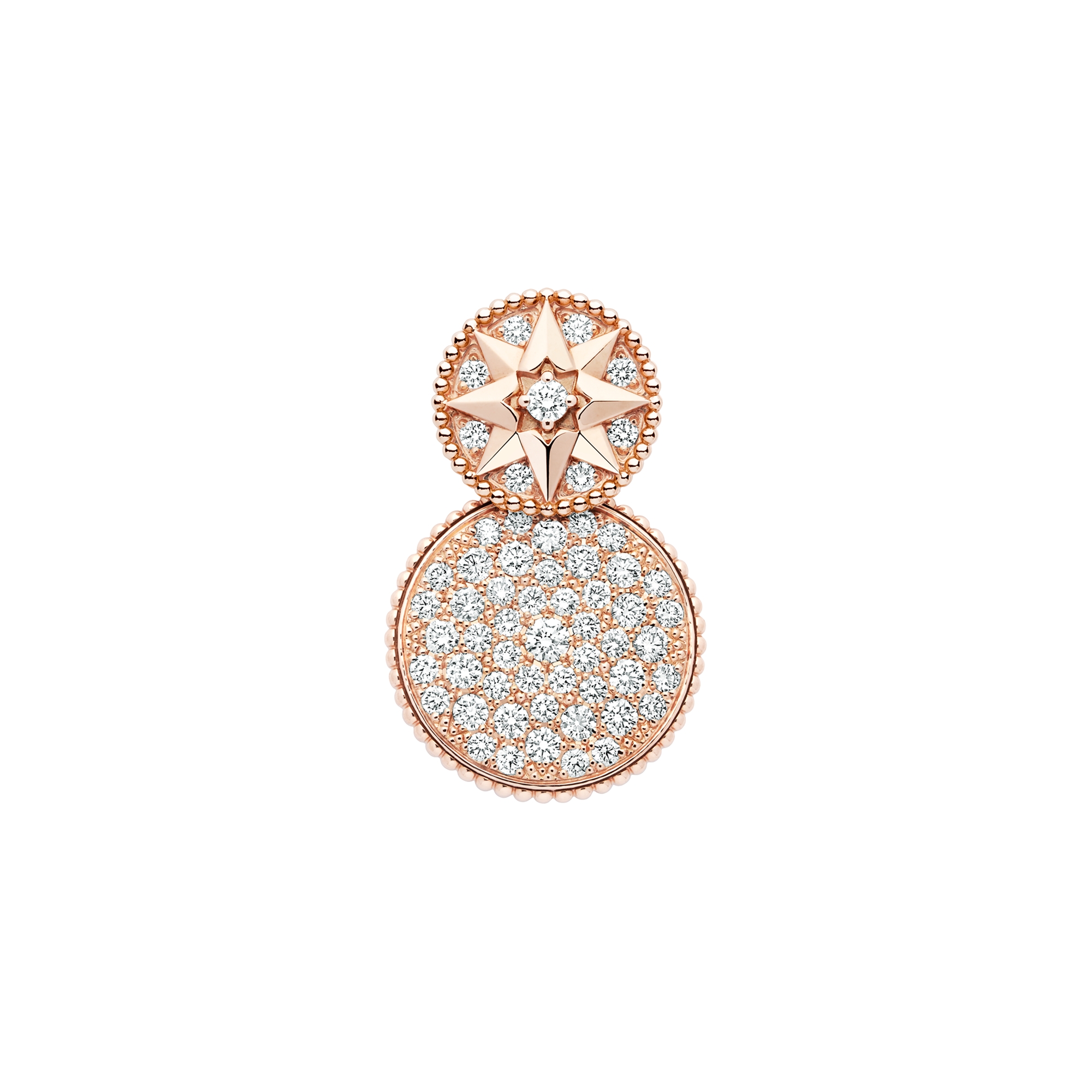 Rose des Vents Single Earring Pink Gold and Diamonds E07