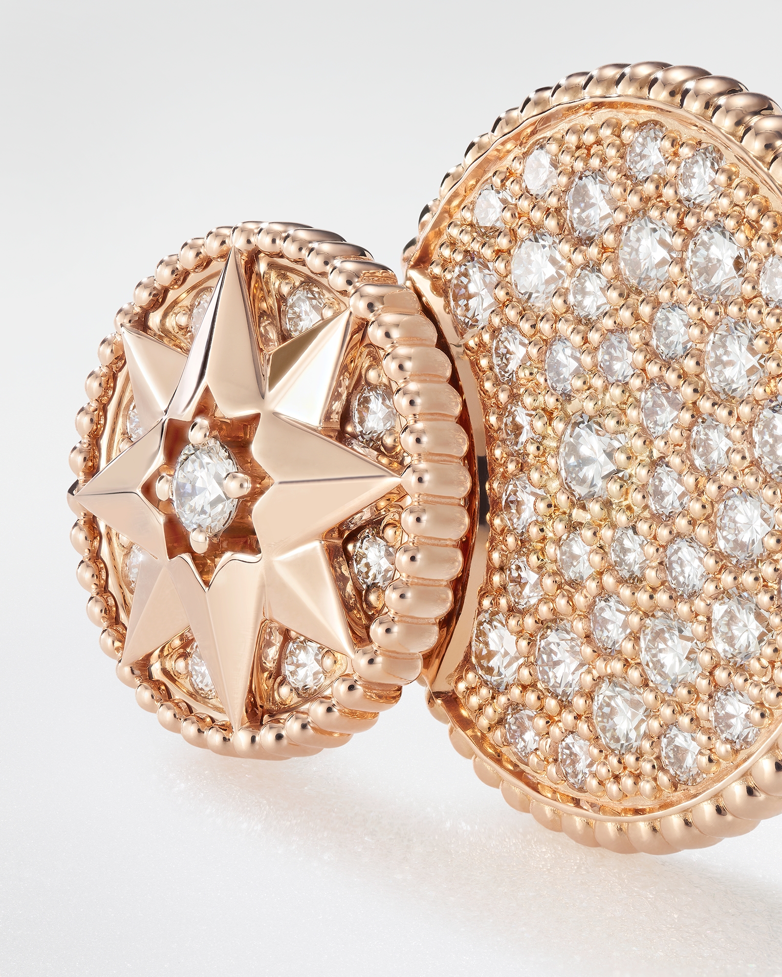 Bague Rose des Vents Or rose et diamants E03