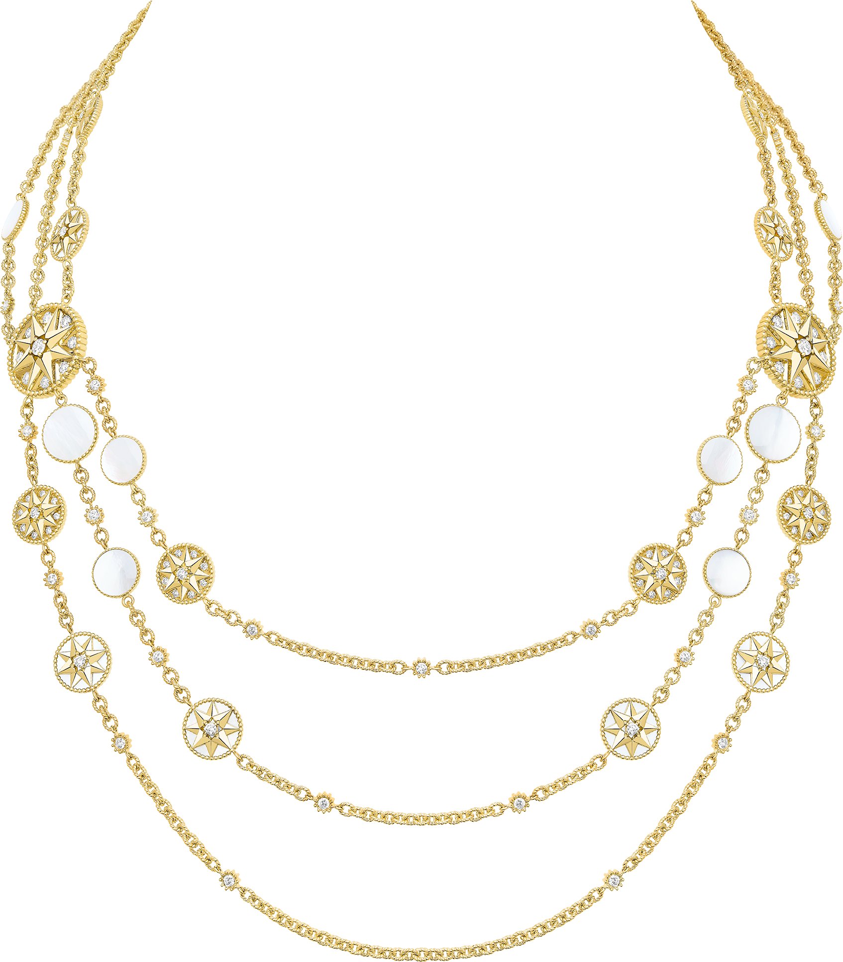 Rose des Vents Plastron Necklace Three quarter closed view