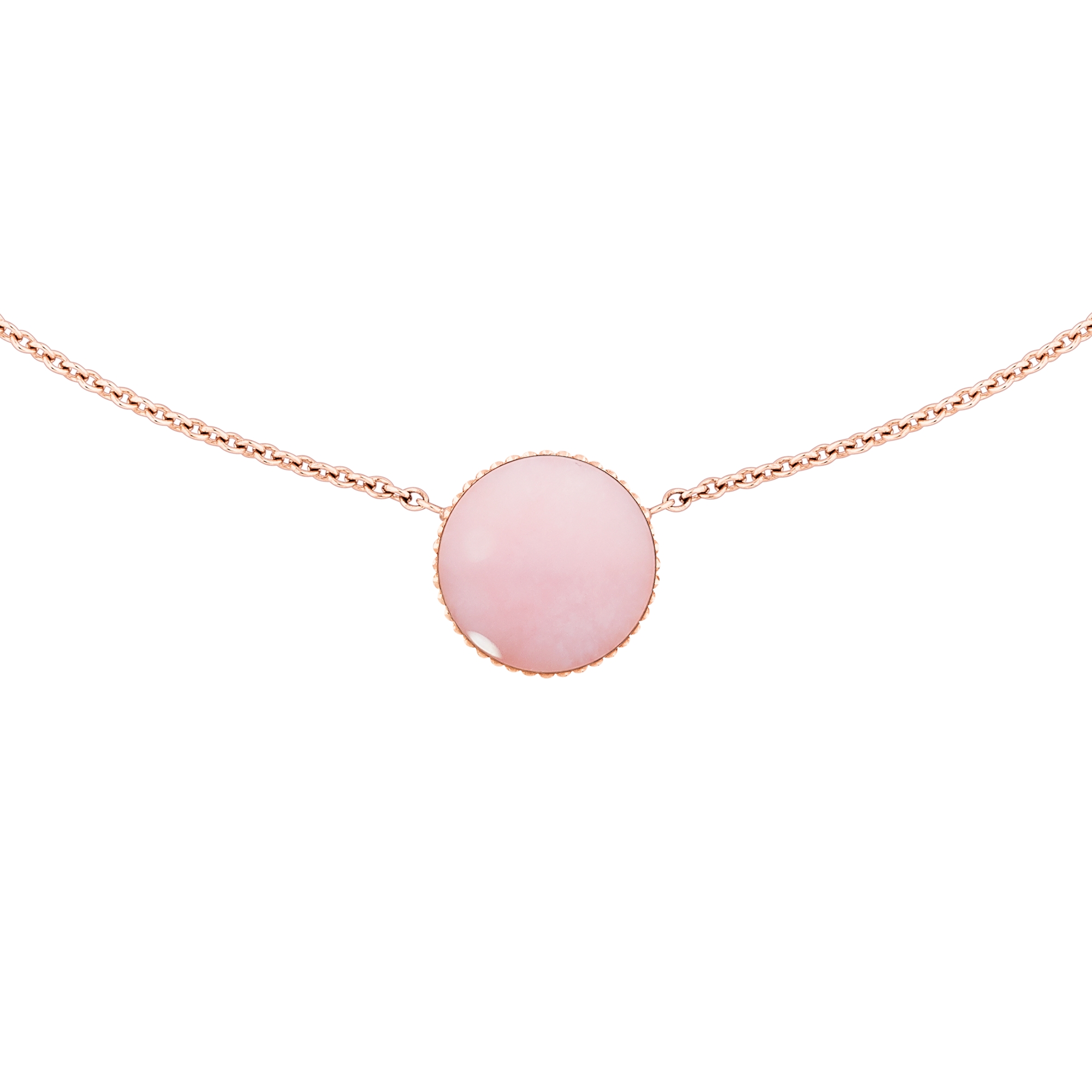 Collier Rose des Vents Or rose, diamant et opale rose E09
