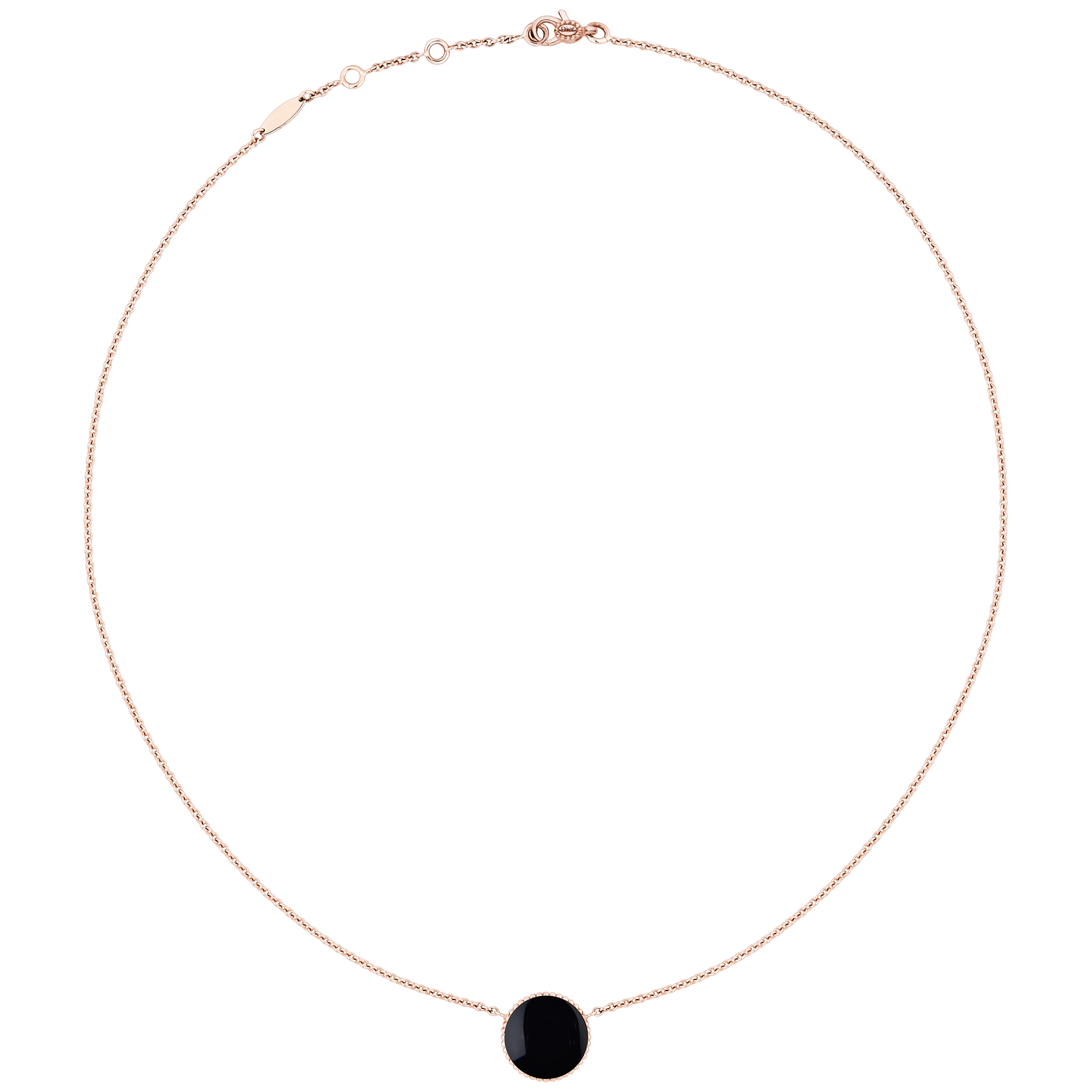 Rose des Vents Necklace Pink Gold, Diamond and Onyx E07