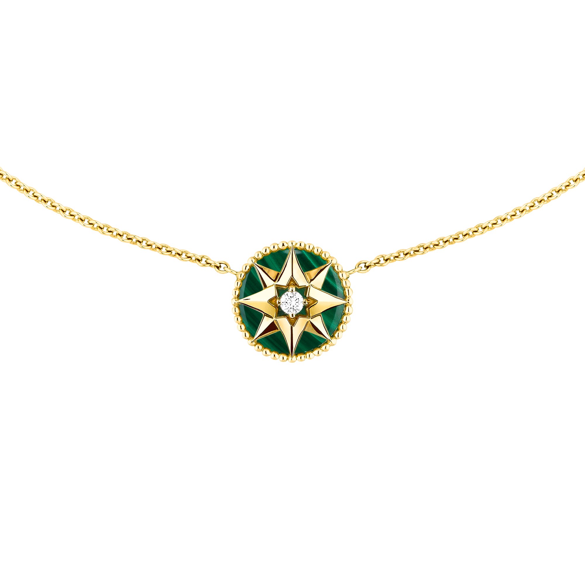 Rose des Vents Necklace Yellow Gold Diamond and Turquoise DIOR