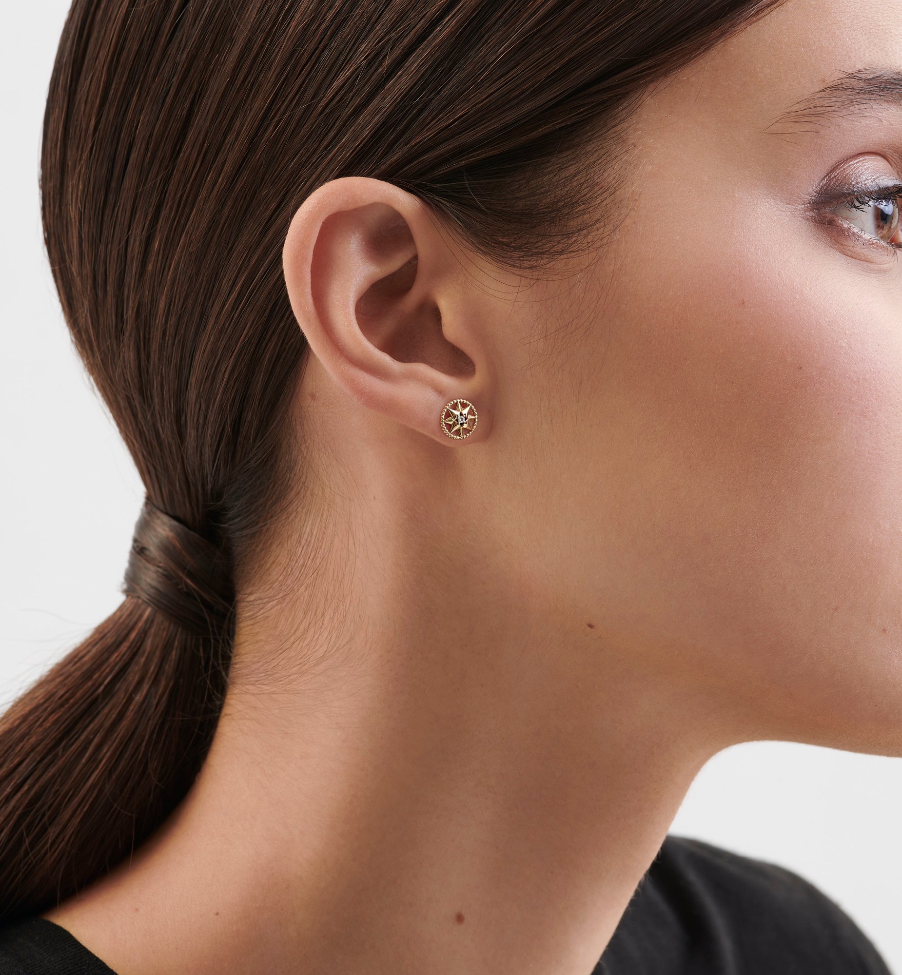 Small Rose des Vents Single Earring Worn view cropped