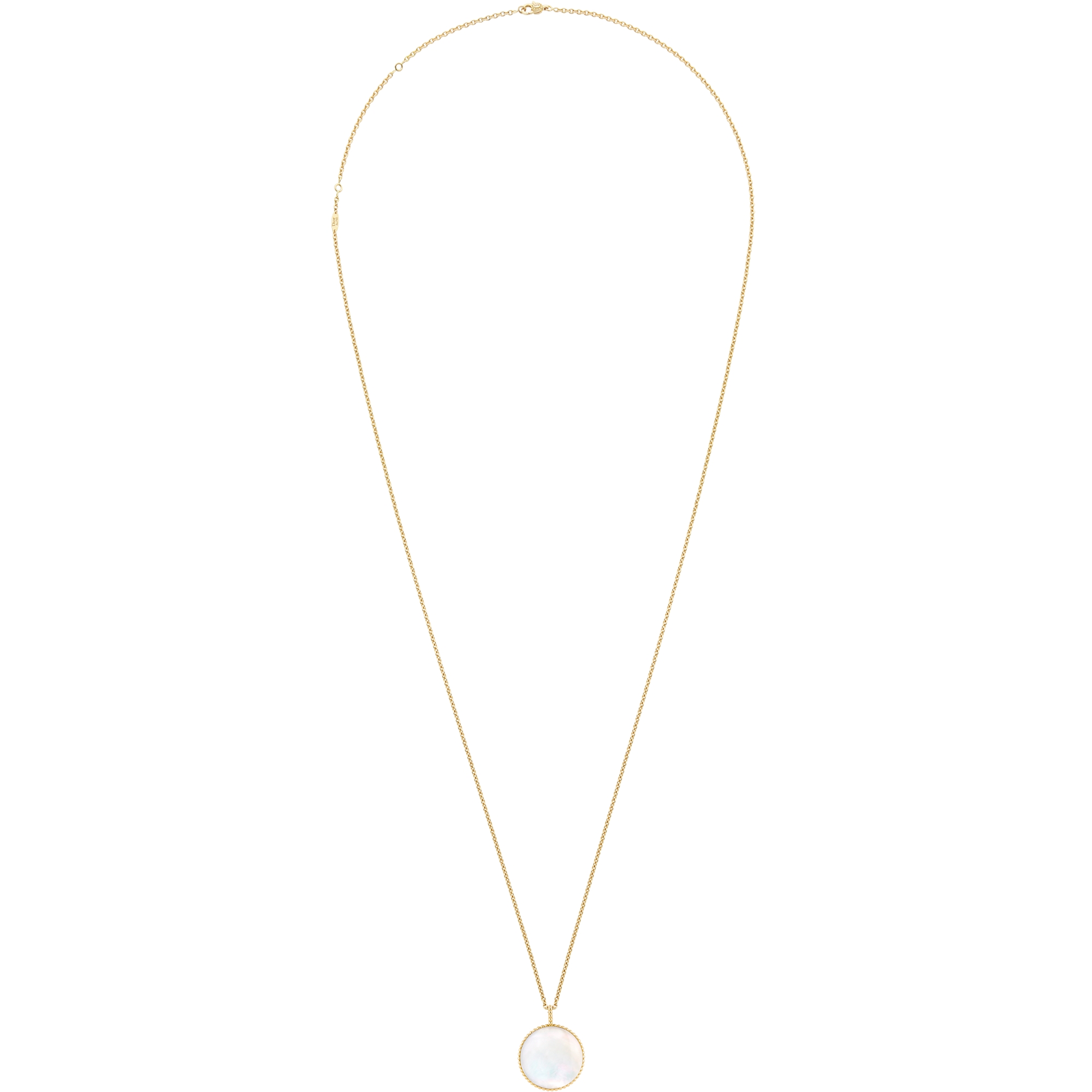 Großes Rose des Vents Medaillon Gelbgold, Diamant und Perlmutt E07