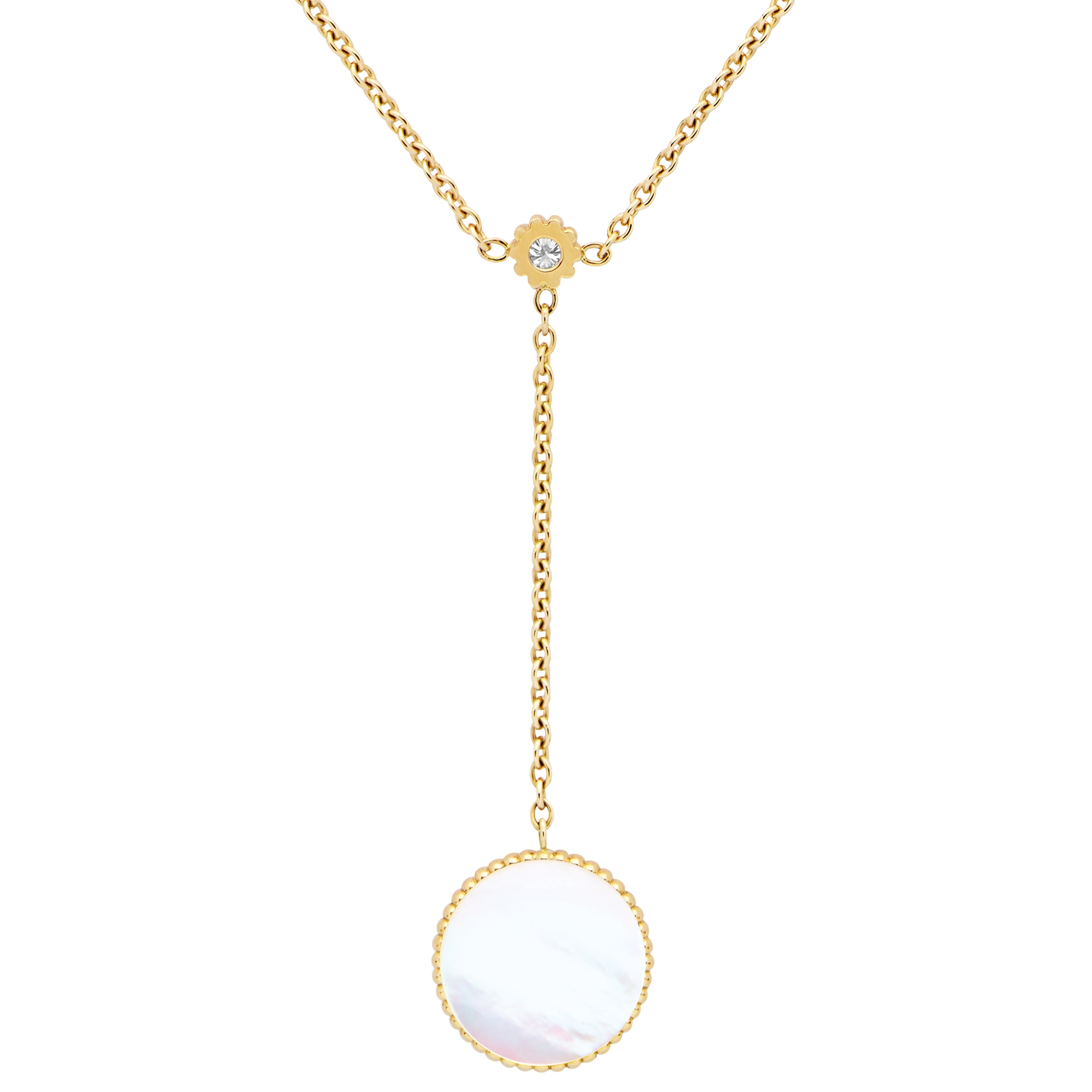 Rose des Vents Necklace Yellow Gold, Diamonds and Mother-of-Pearl E09