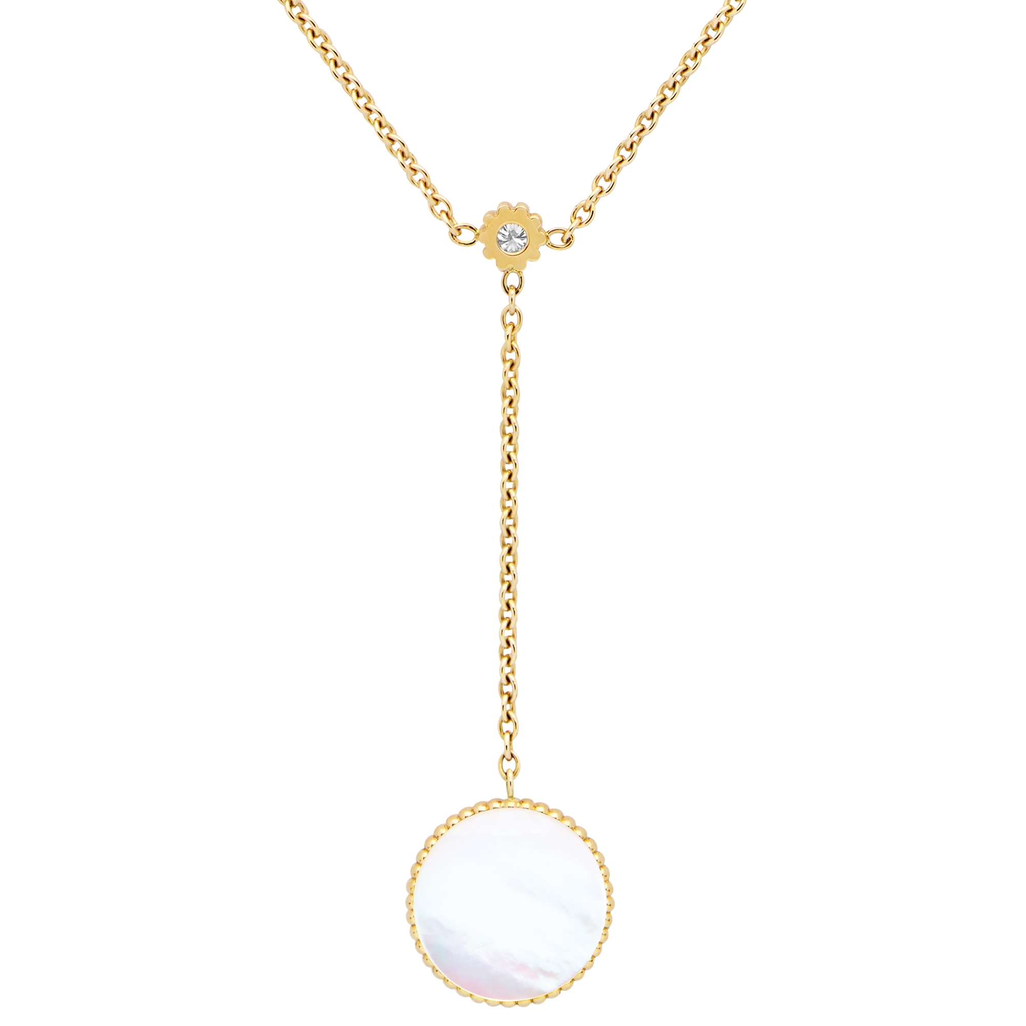 Rose des Vents Necklace Yellow Gold Diamonds and Mother of Pearl DIOR