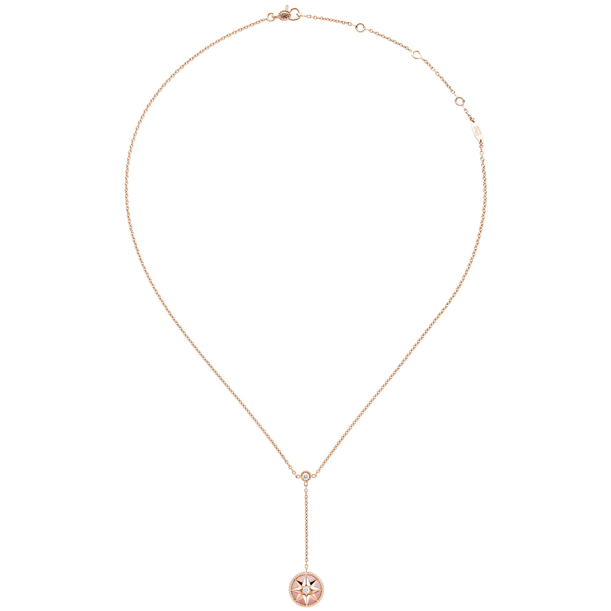 Rose des Vents 項鍊 玫瑰金、鑽石和粉紅蛋白石 E01