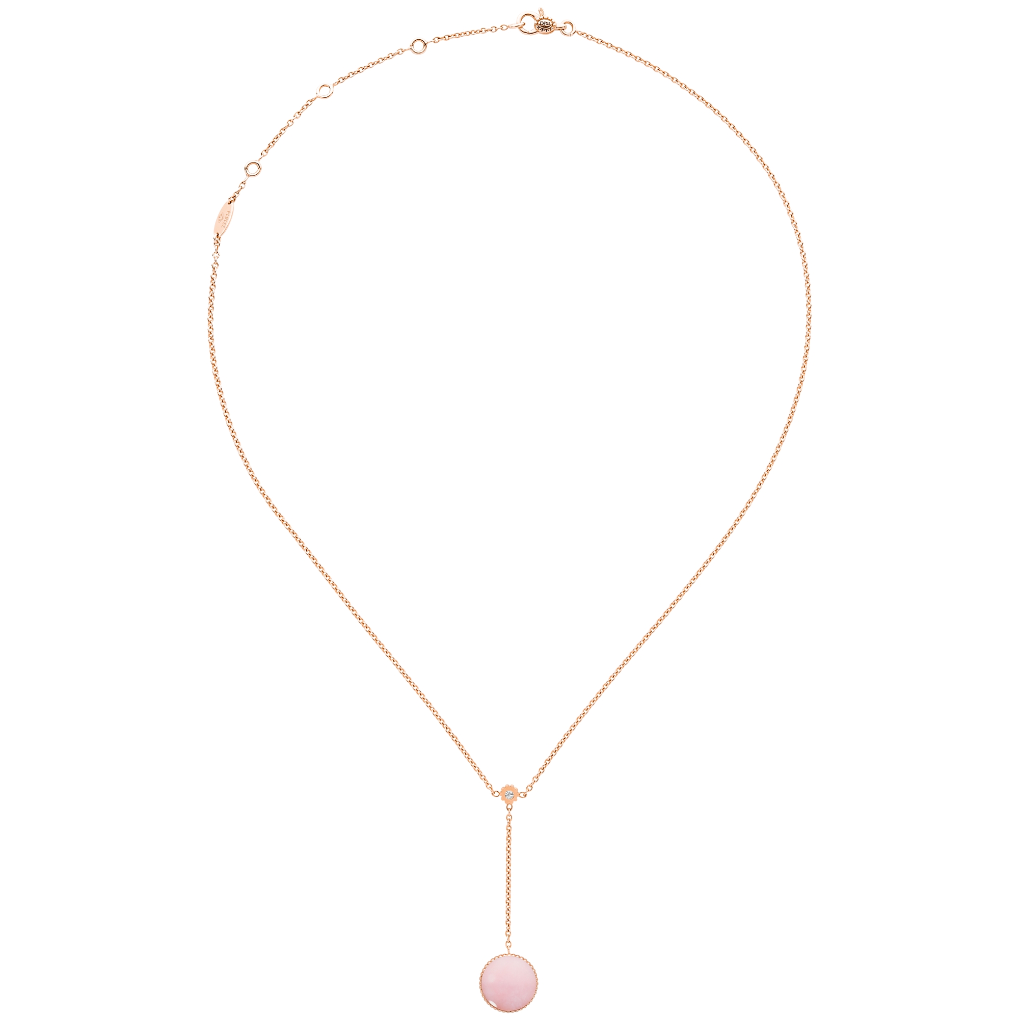 Rose des Vents Necklace Pink Gold, Diamonds and Pink Opal E07