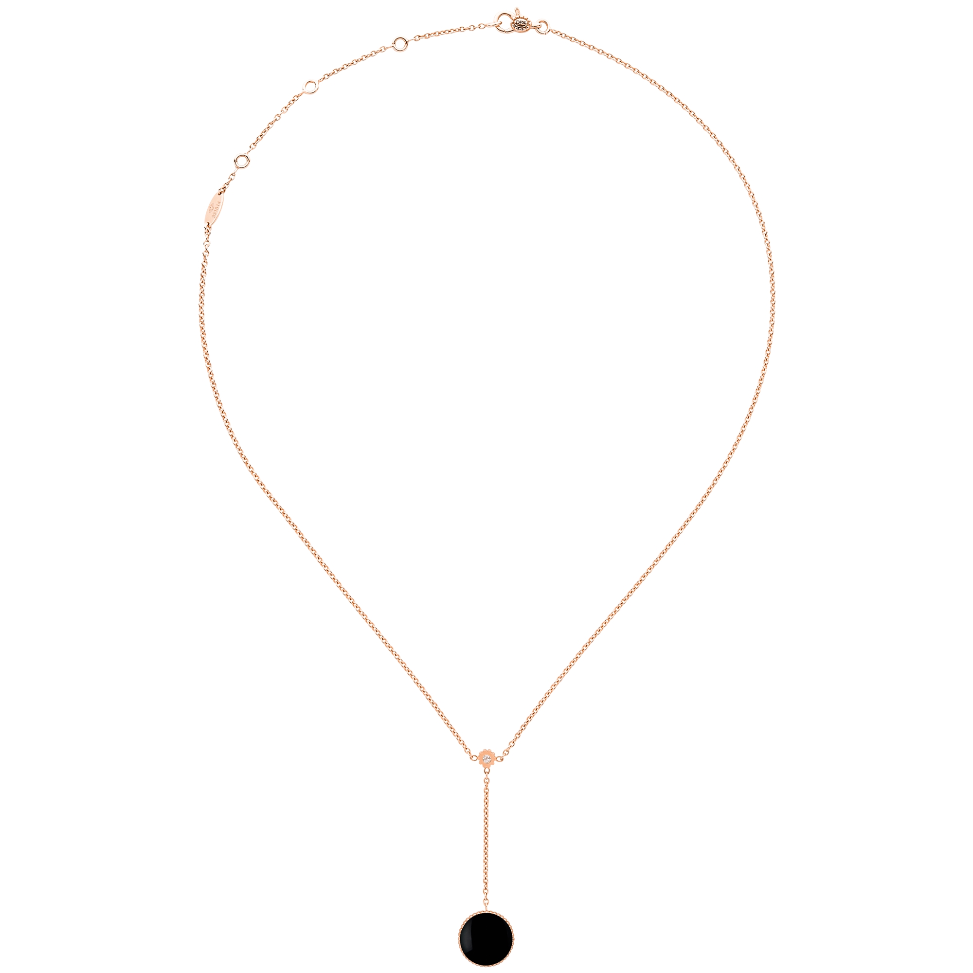 Rose des Vents Necklace Pink Gold, Diamonds and Onyx E07