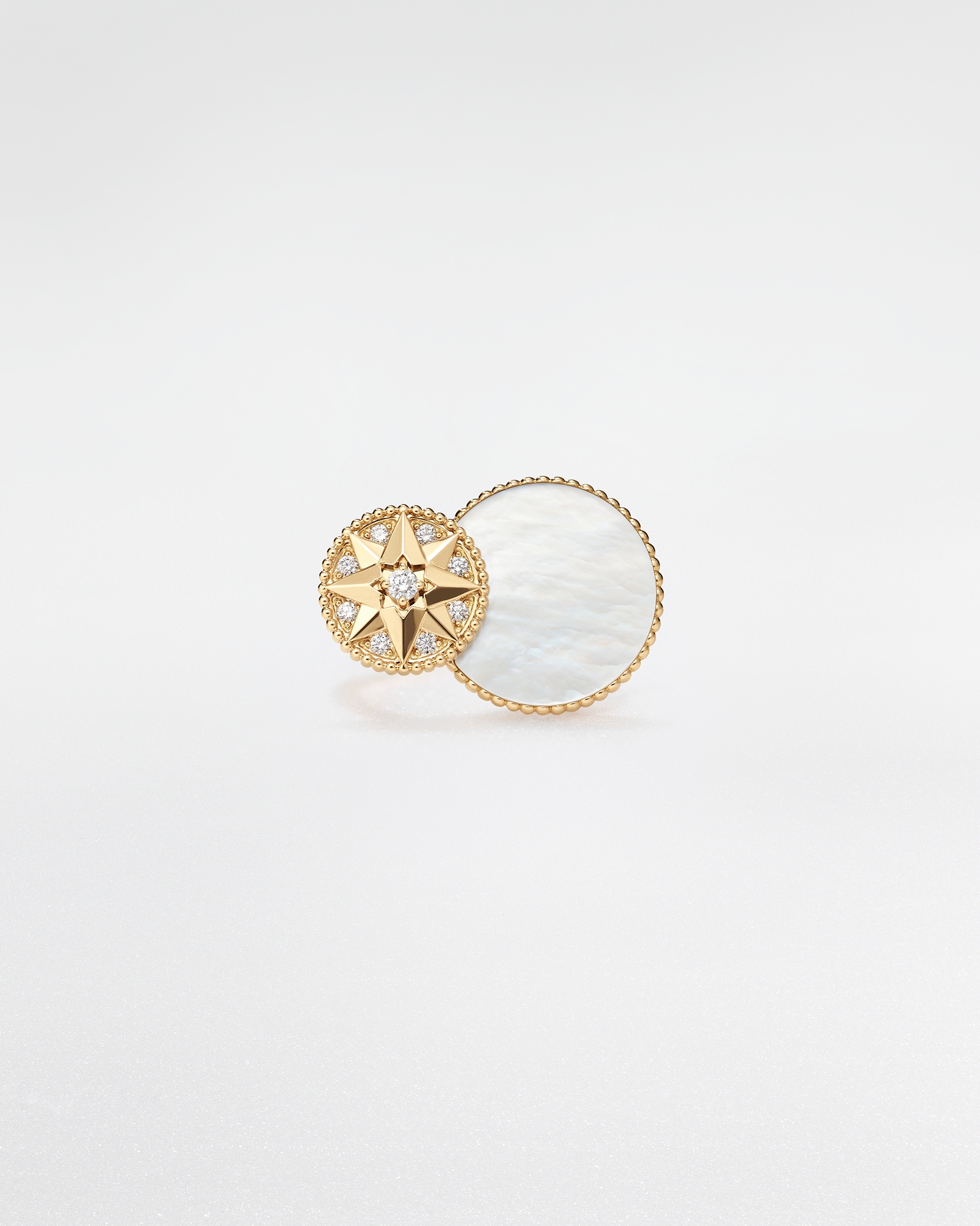 Rose des Vents 반지 옐로우골드, 다이아몬드, 자개 E01
