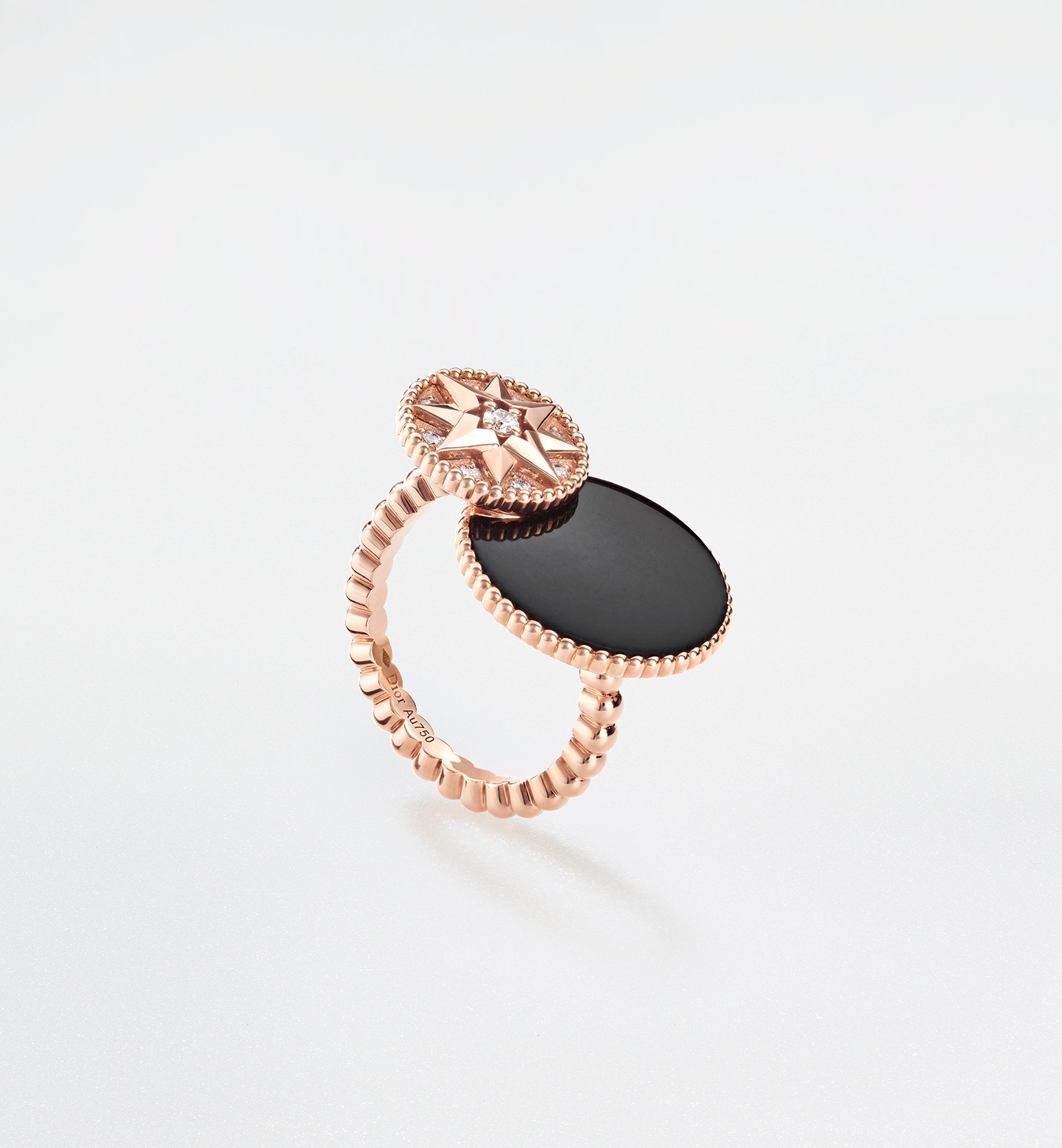 Rose des Vents Ring Pink Gold, Diamonds and Onyx | DIOR Rose des Vents Ring Pink Gold, Diamonds and Onyx | DIOR