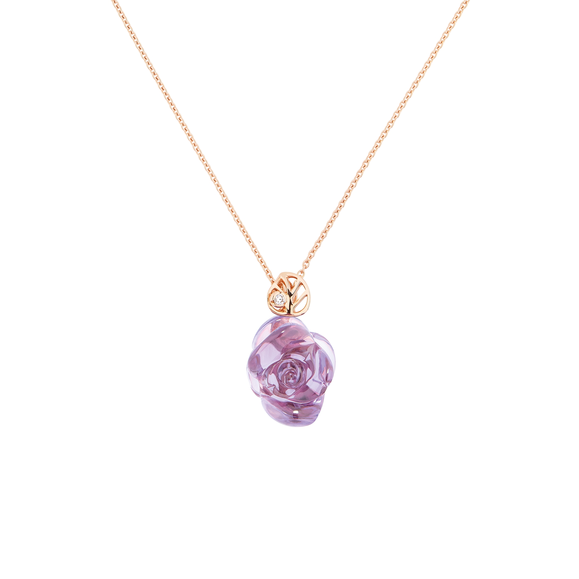 Rose Dior Pre Catelan Necklace Pink Gold Diamond and Amethyst DIOR